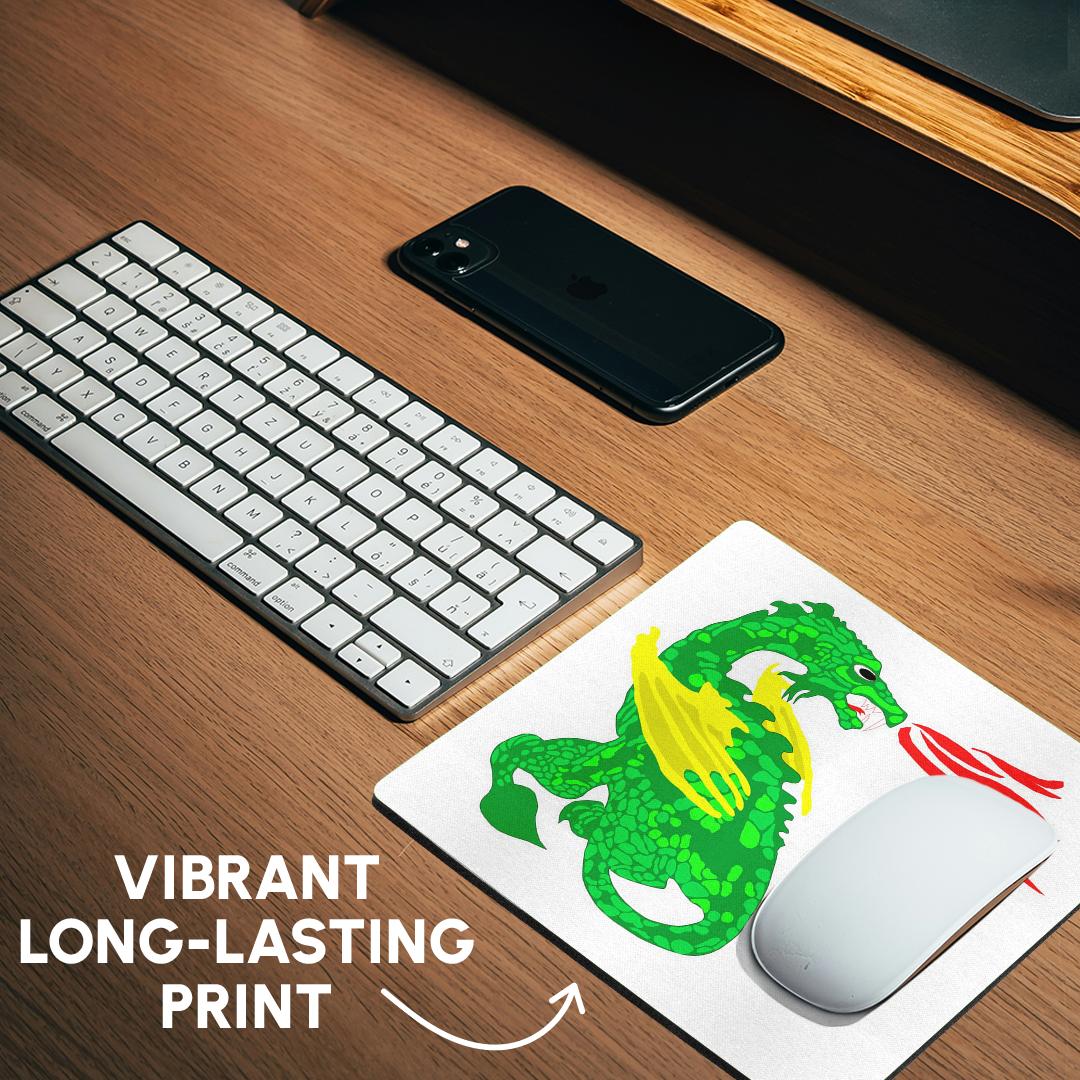 3dRose, Green Fire Breathing Dragon, Mouse Pad - Picture 13 of 14