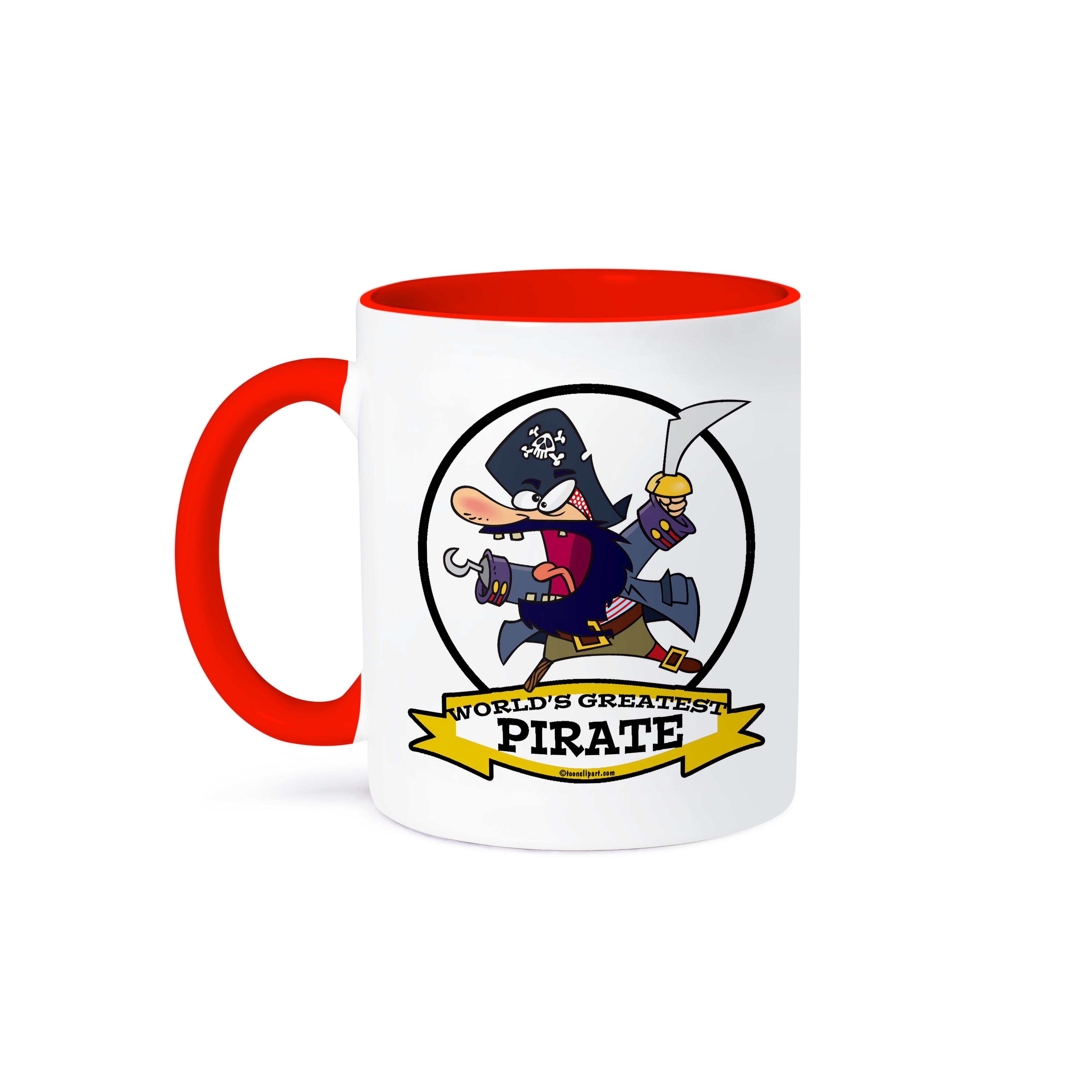 3dRose, Funny Worlds Greatest Pirate Cartoon, Mug - Picture 8 of 99