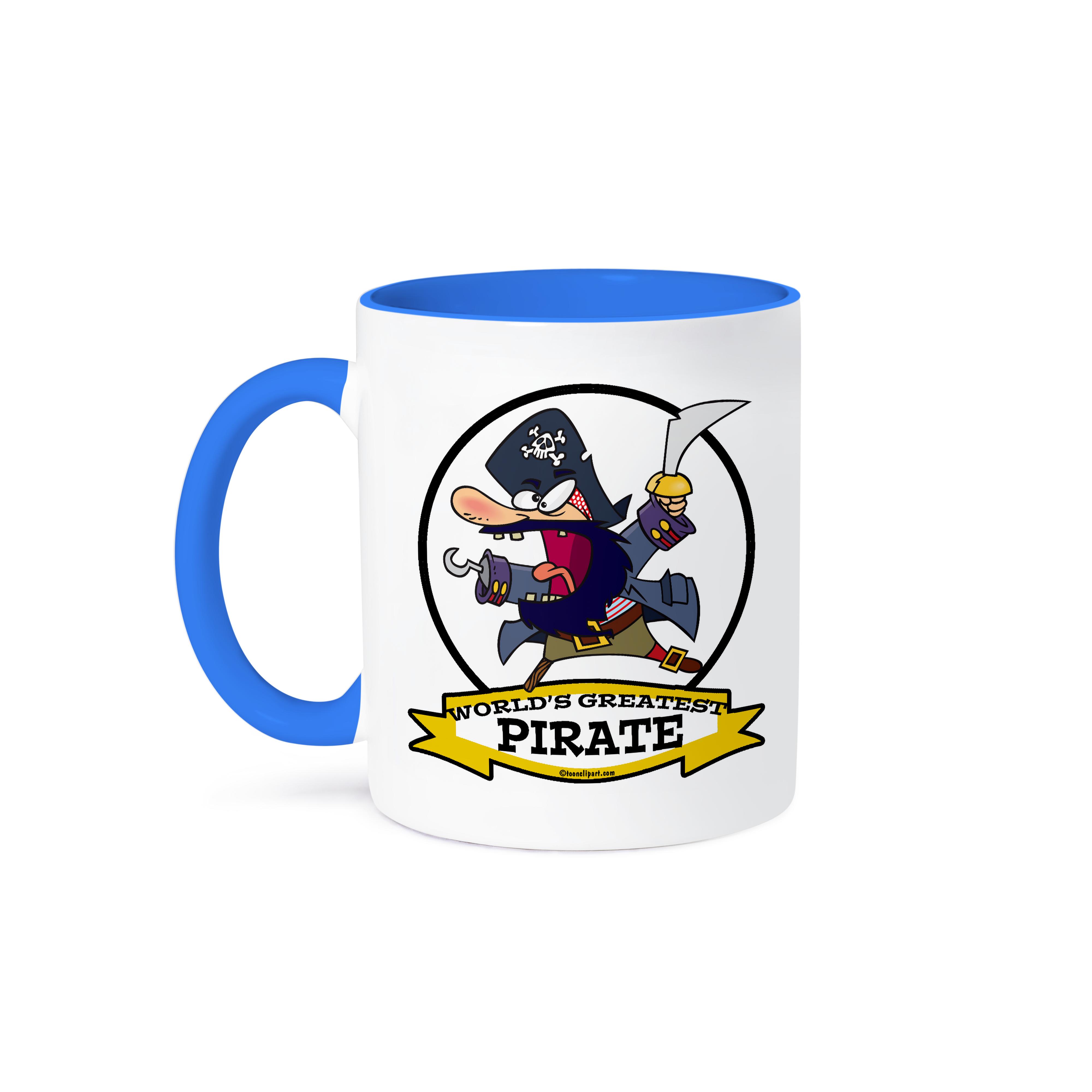 3dRose, Funny Worlds Greatest Pirate Cartoon, Mug - Picture 50 of 99