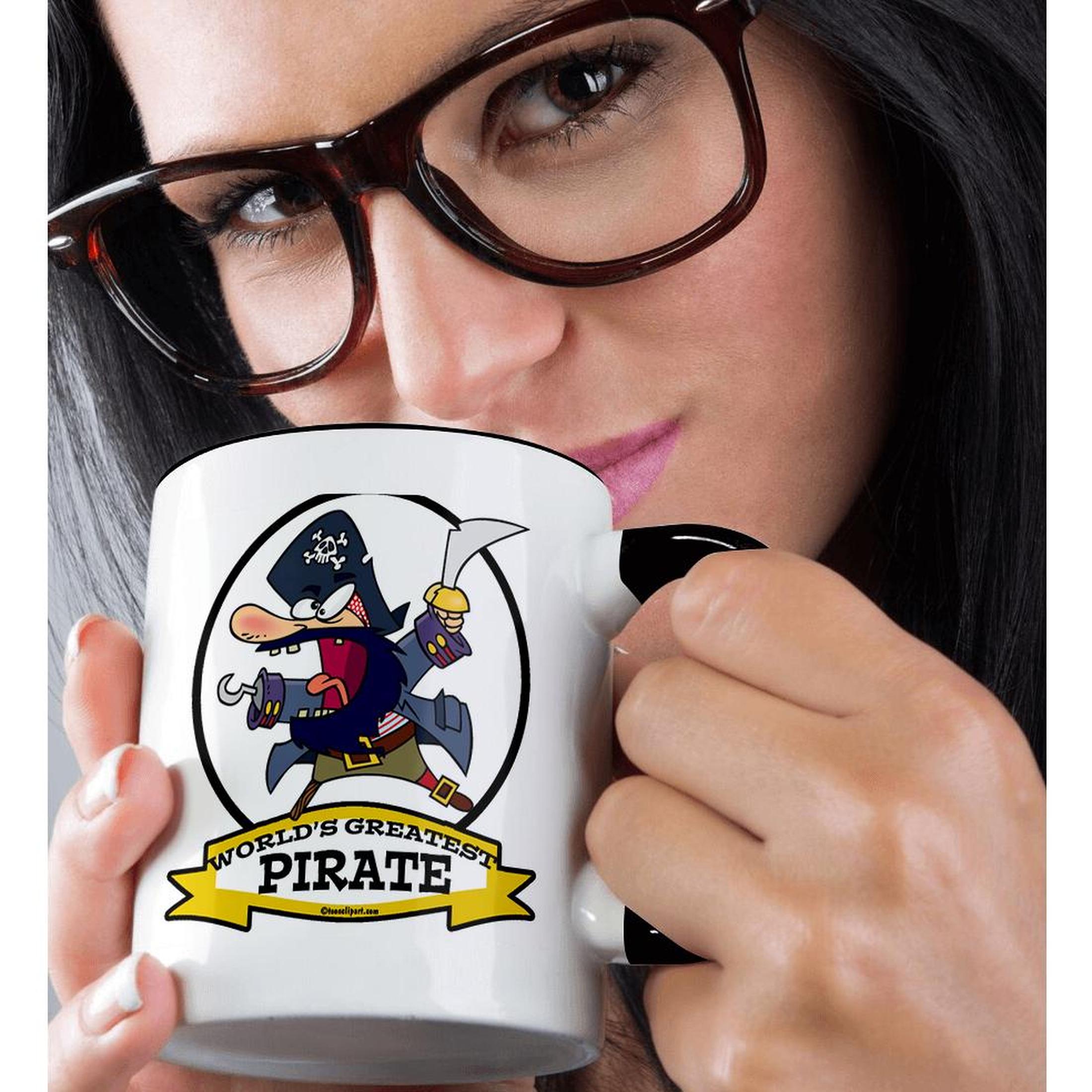3dRose, Funny Worlds Greatest Pirate Cartoon, Mug - Picture 16 of 99