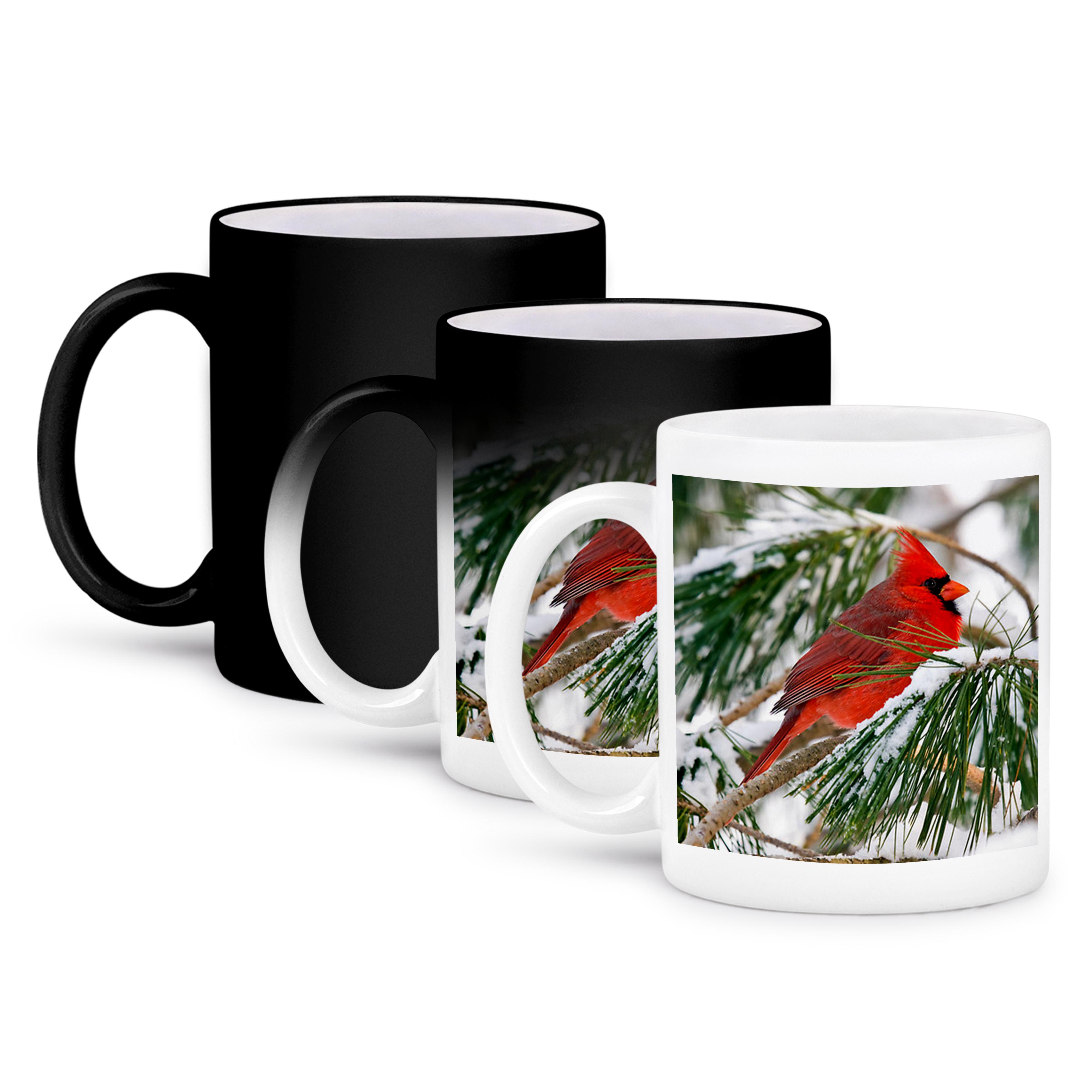 3dRose, Red and black cardinal perched in snowy pine tree, Mug - Bild 57 von 99