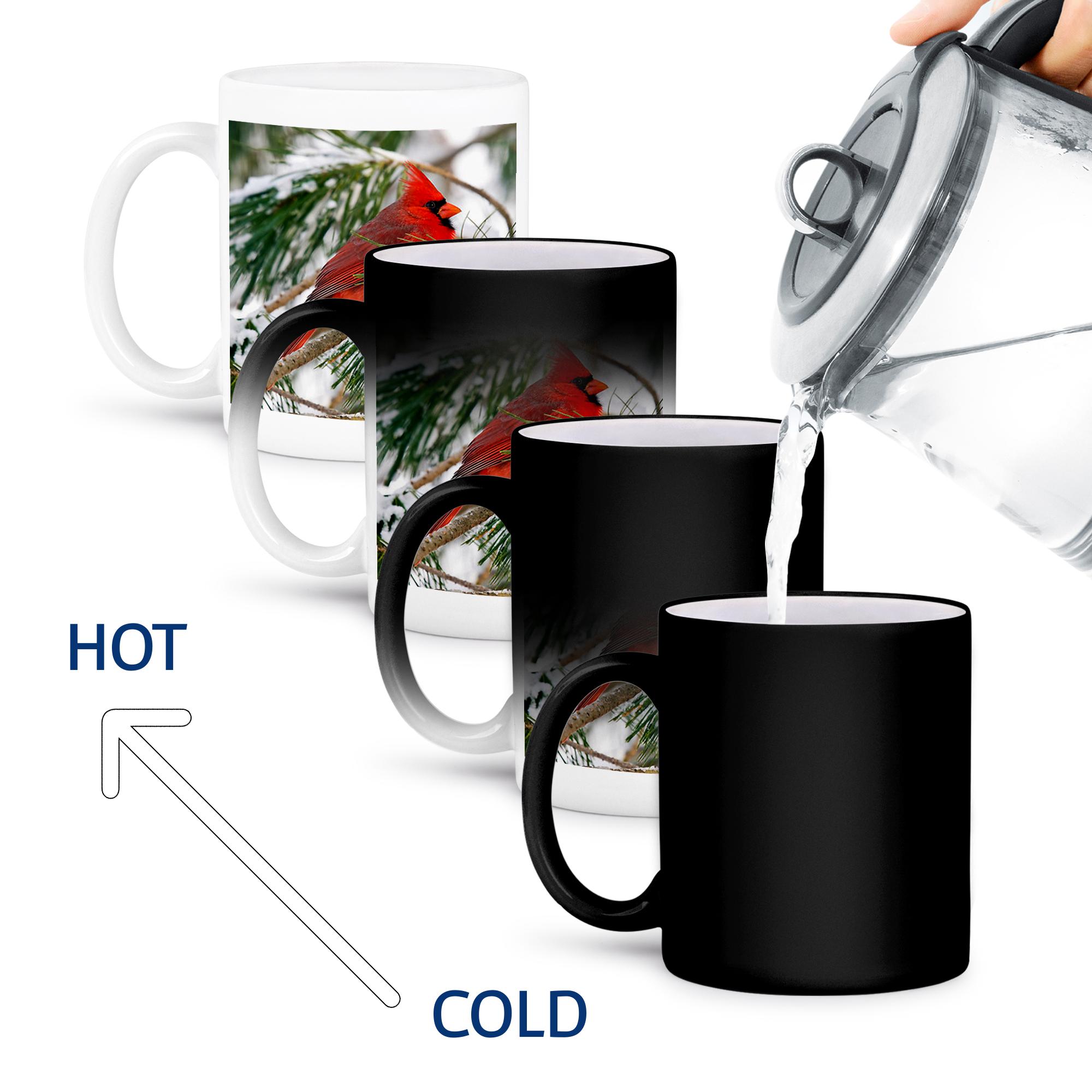 3dRose, Red and black cardinal perched in snowy pine tree, Mug - Bild 60 von 99
