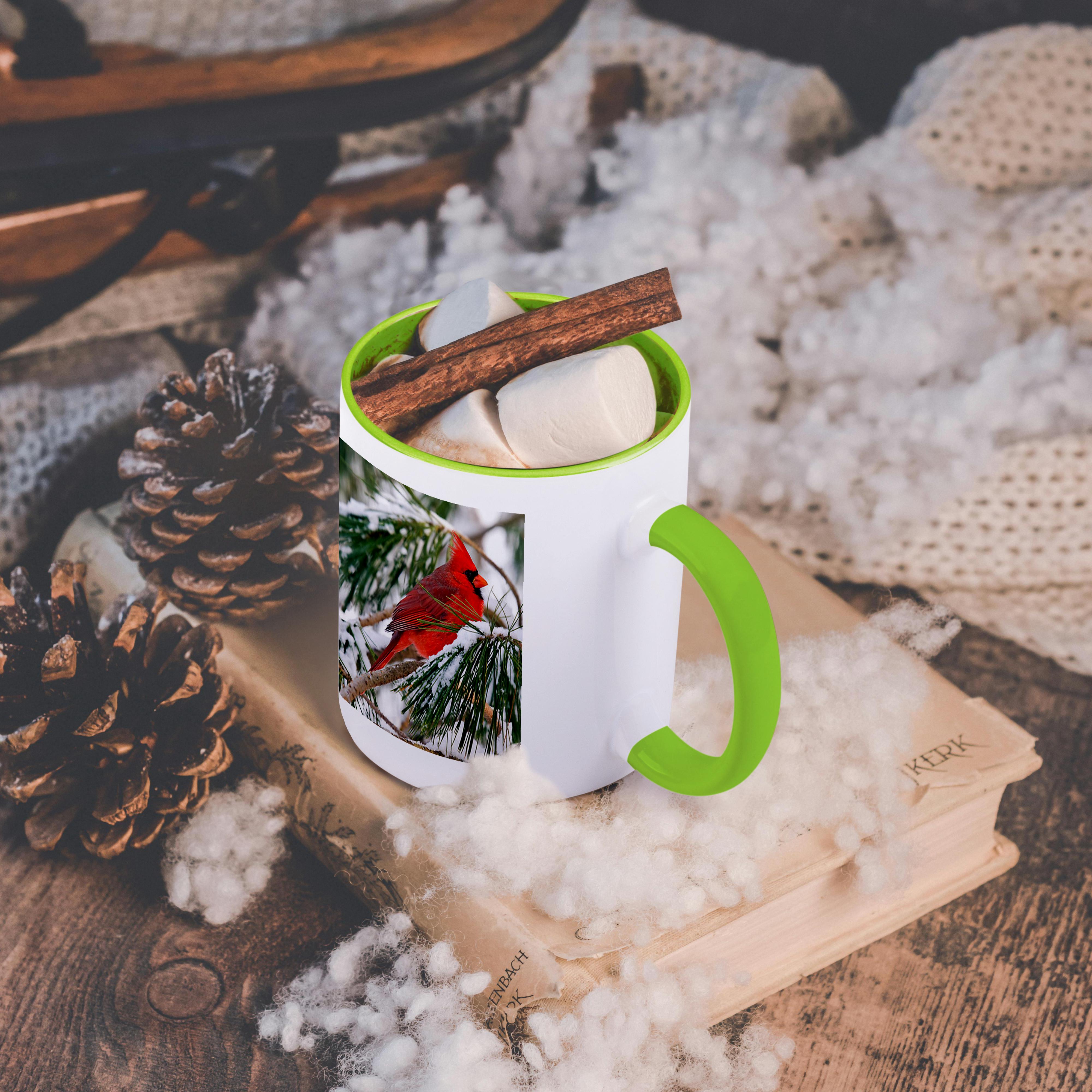 3dRose, Red and black cardinal perched in snowy pine tree, Mug - Bild 83 von 99