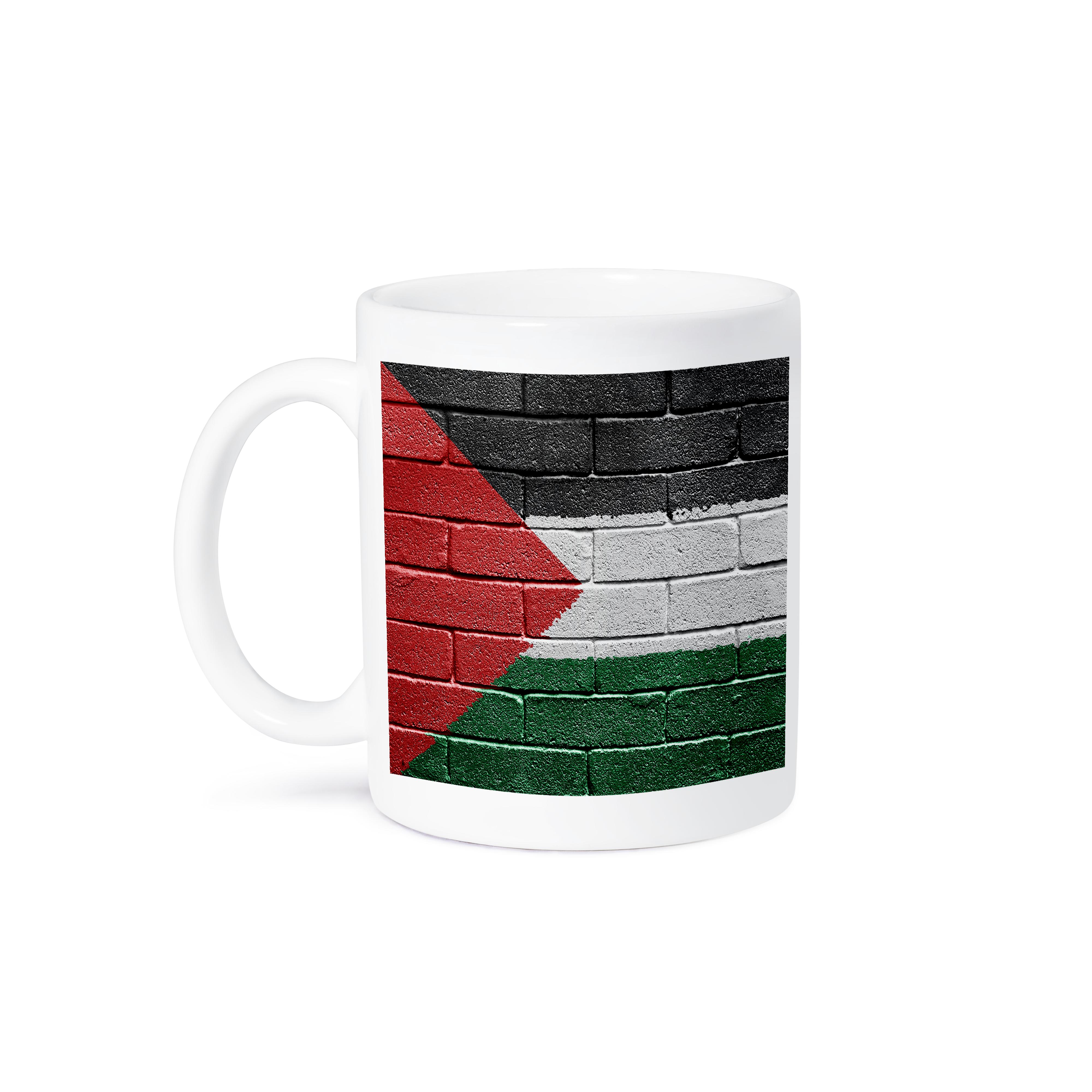 3dRose, bandiera nazionale della Palestina dipinta su un muro di mattoni palestinese, tazza - Foto 29 di 99