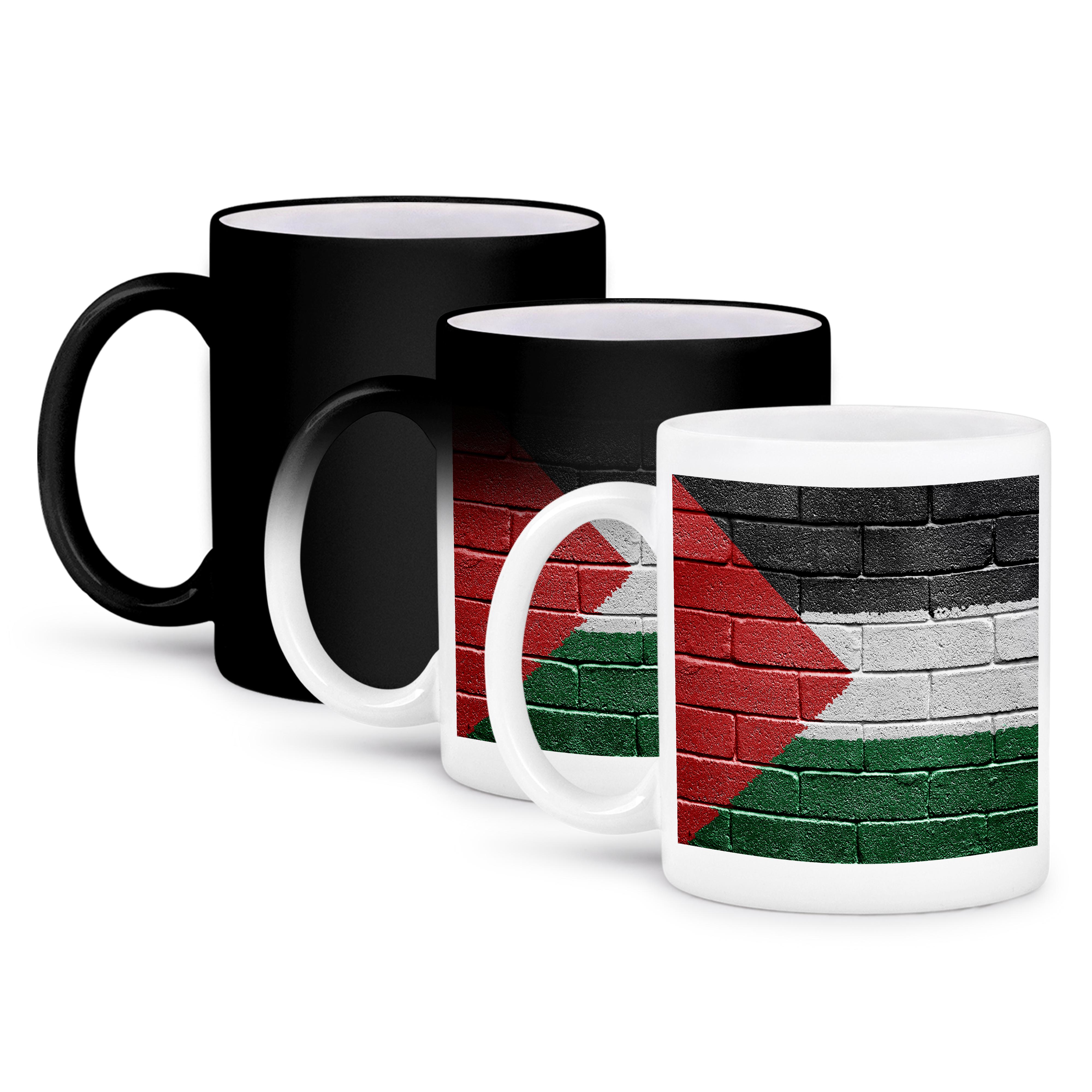 3dRose, bandiera nazionale della Palestina dipinta su un muro di mattoni palestinese, tazza - Foto 57 di 99