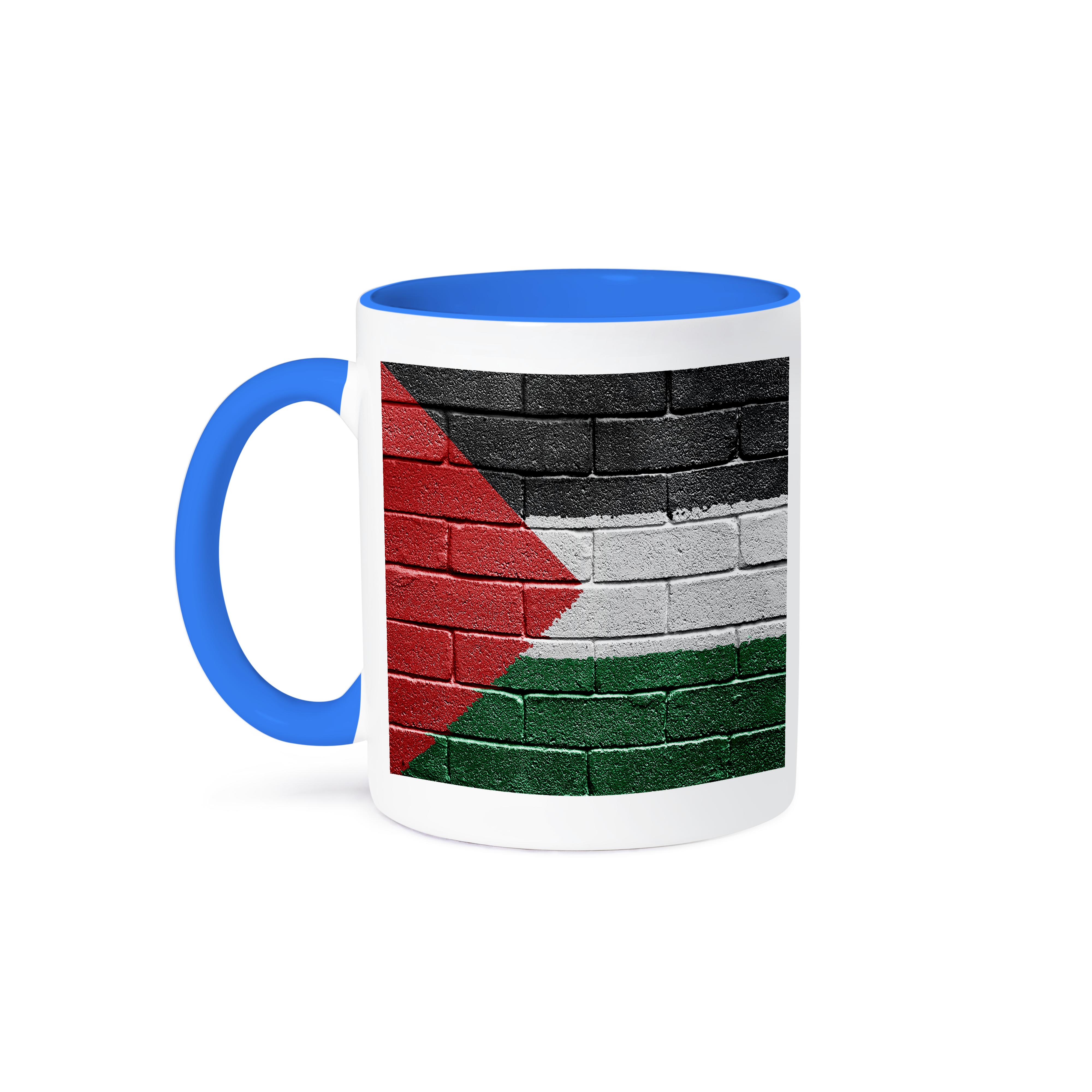 3dRose, bandiera nazionale della Palestina dipinta su un muro di mattoni palestinese, tazza - Foto 50 di 99