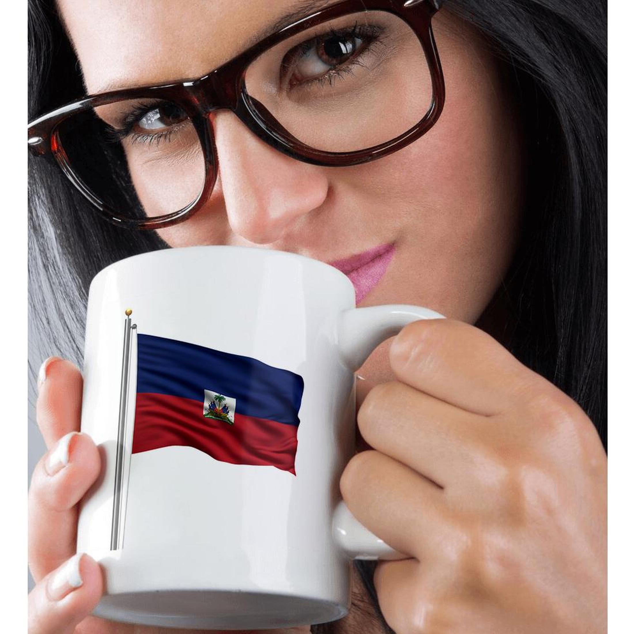 3dRose, Flag of Haiti on a flag pole over white Haitian, Mug - Picture 30 of 99