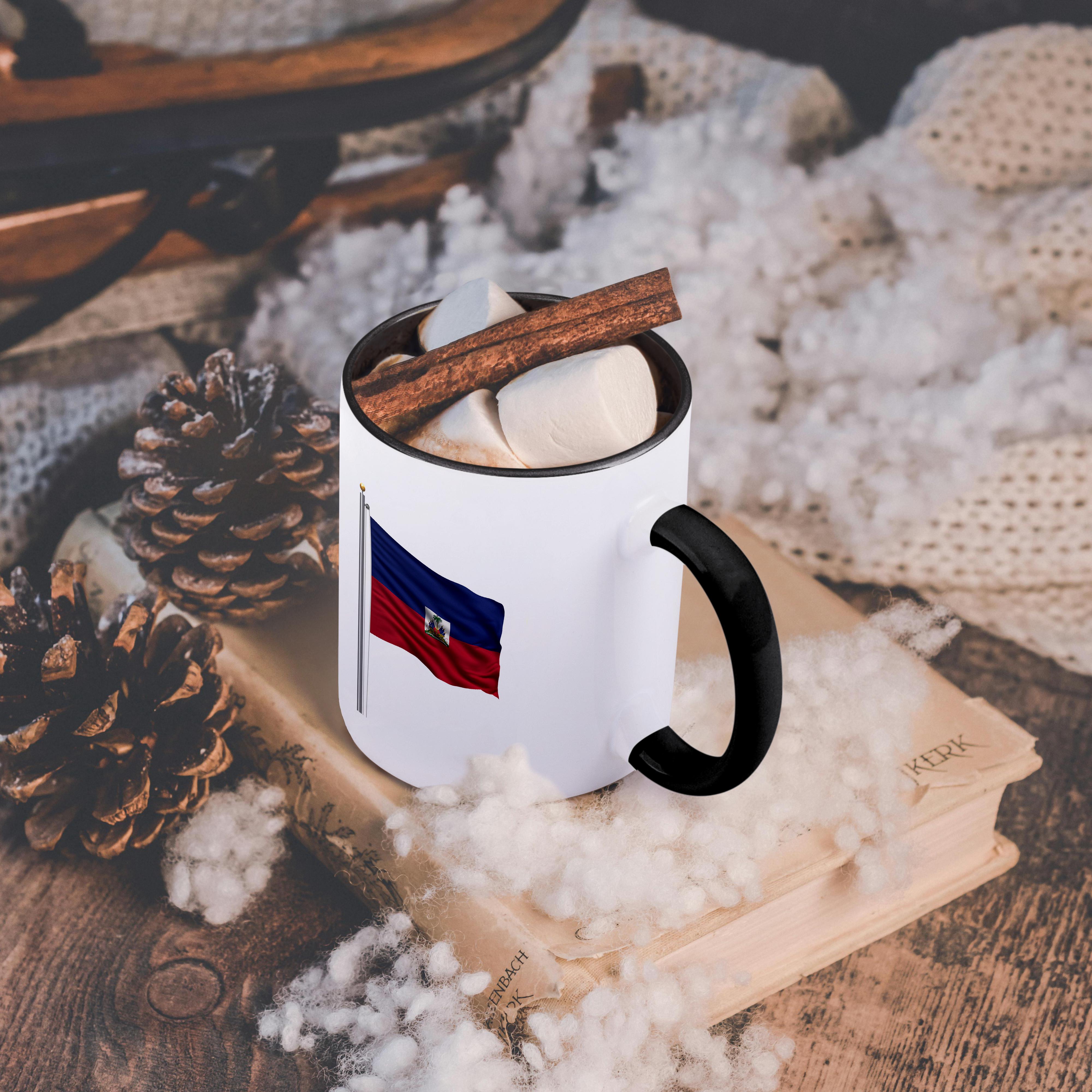 3dRose, Flag of Haiti on a flag pole over white Haitian, Mug - Picture 19 of 99