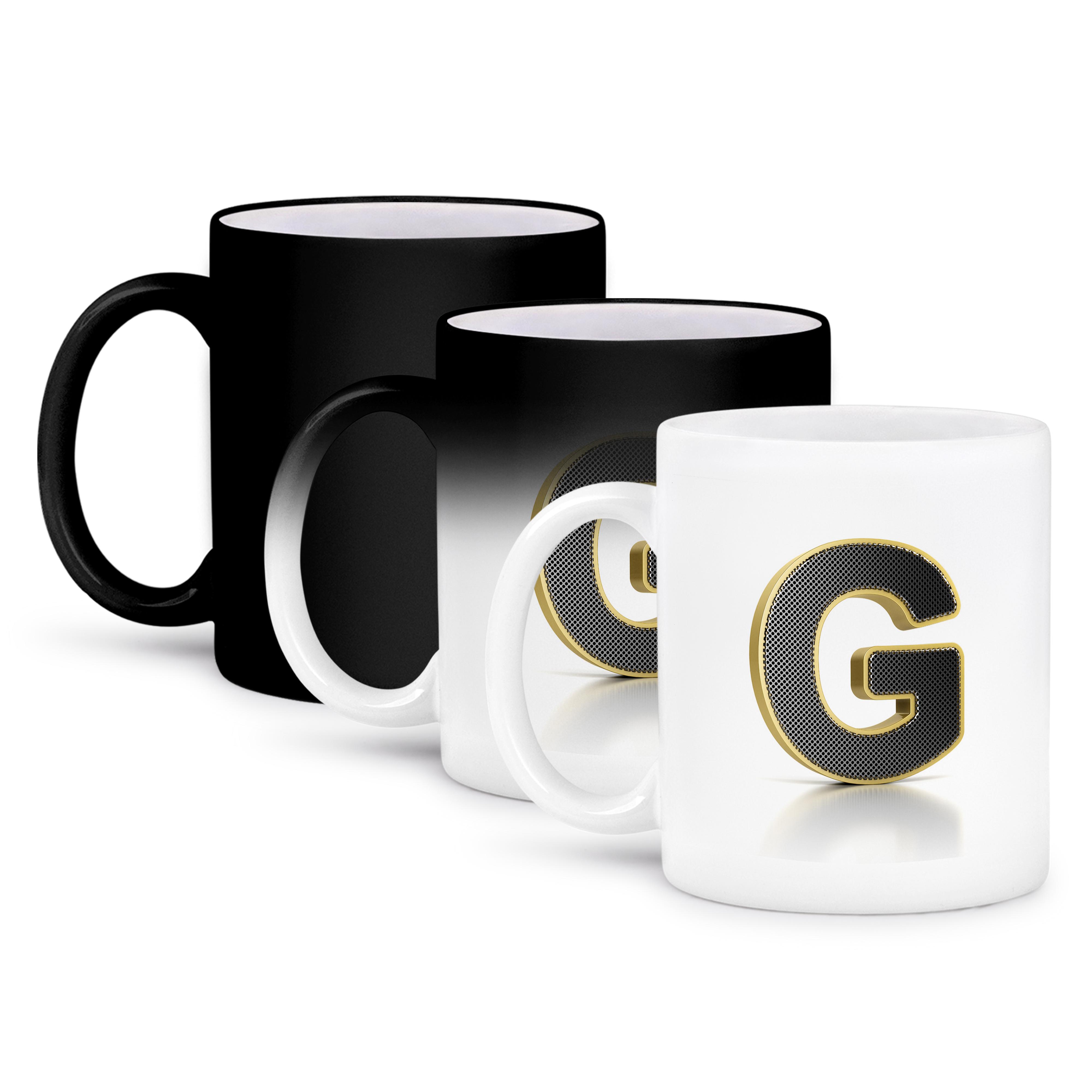 3dRose, Monogram letter G in golden metal with perforated front in gray, Mug - Bild 57 von 99