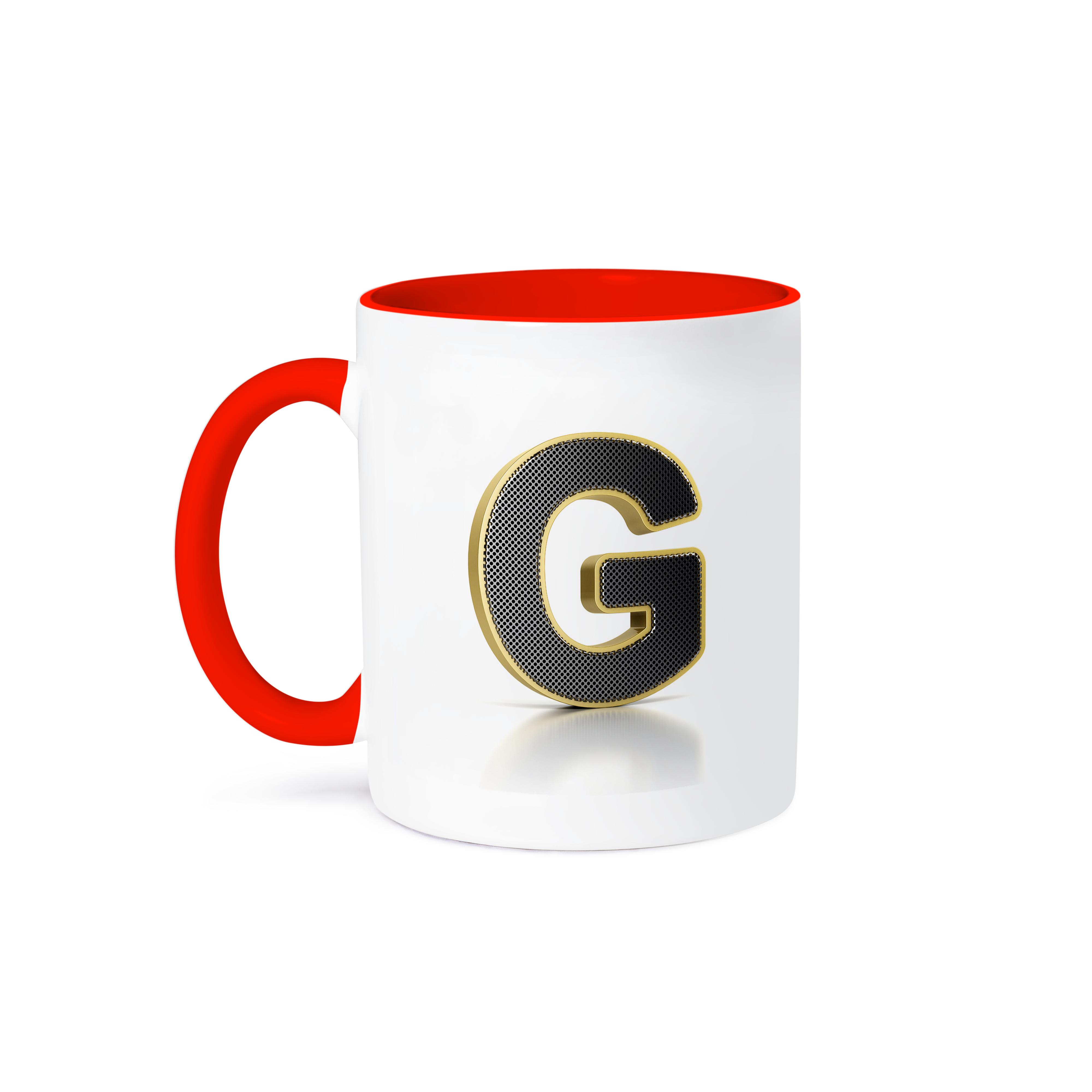3dRose, Monogram letter G in golden metal with perforated front in gray, Mug - Bild 8 von 99