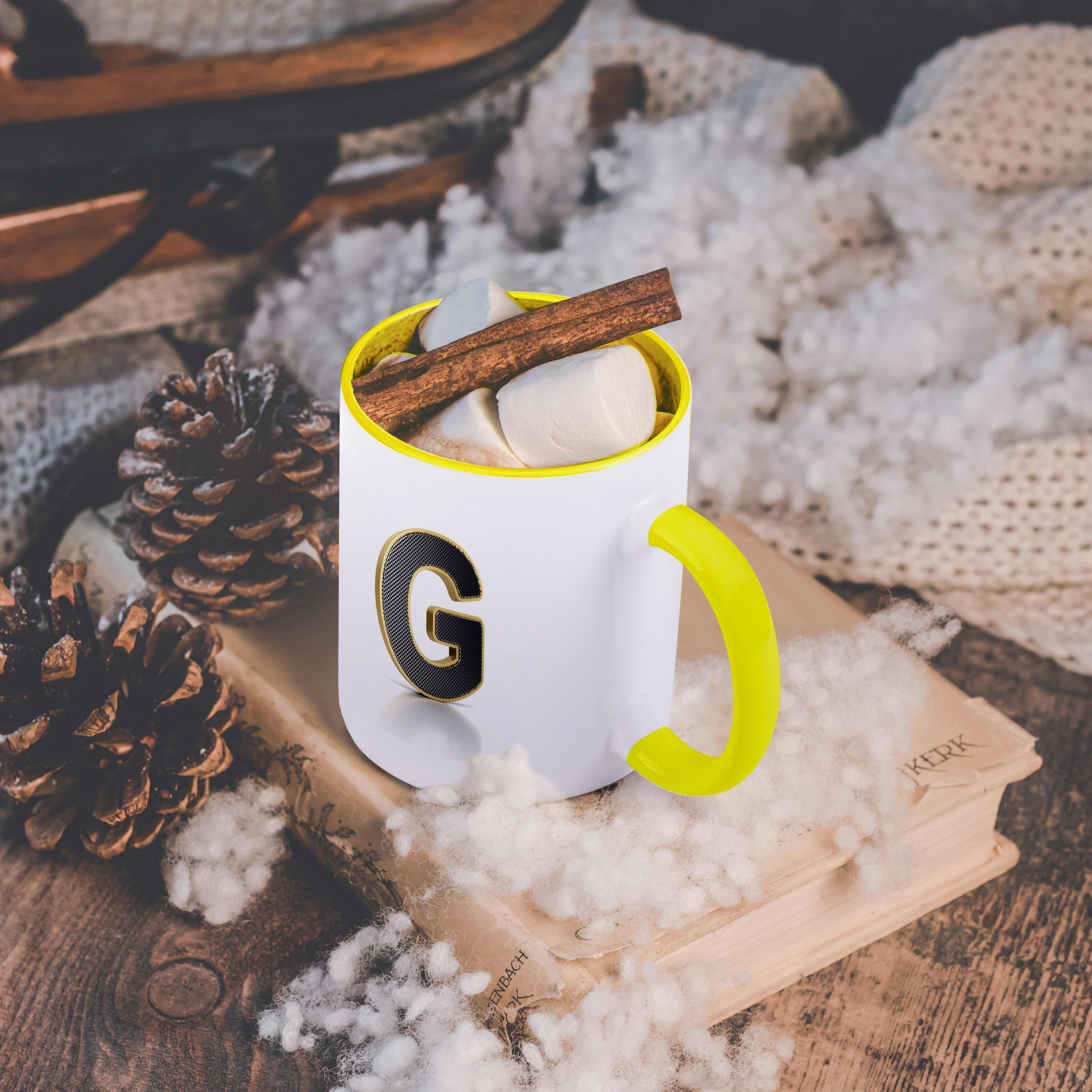 3dRose, Monogram letter G in golden metal with perforated front in gray, Mug - Bild 40 von 99