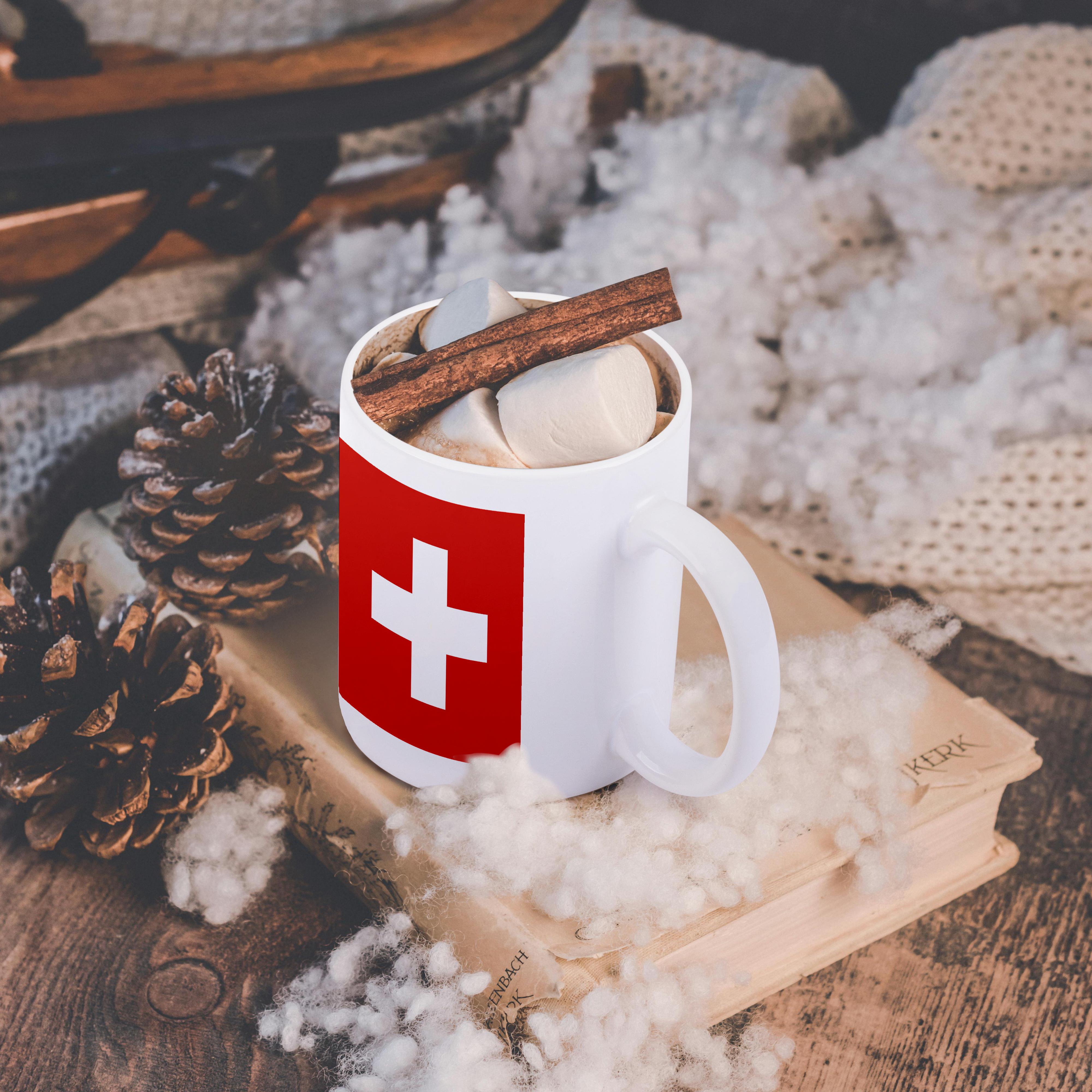 3dRose Flag of Switzerland - Swiss red and white cross - Europe - European... - Mugs (mug_158442)