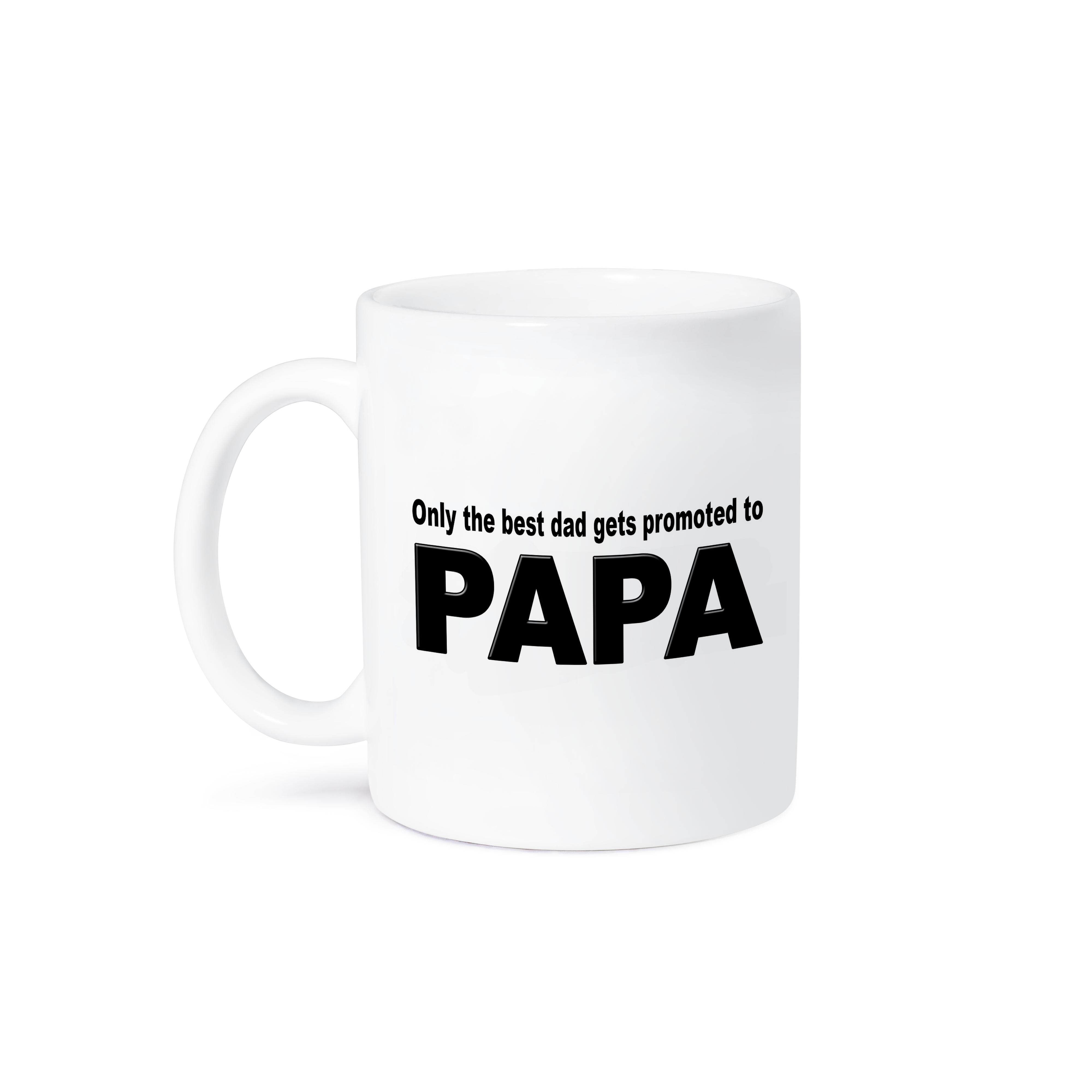3dRose EvaDane - Funny Quotes - Only the best dad gets promoted to papa - Mugs (mug_161122)