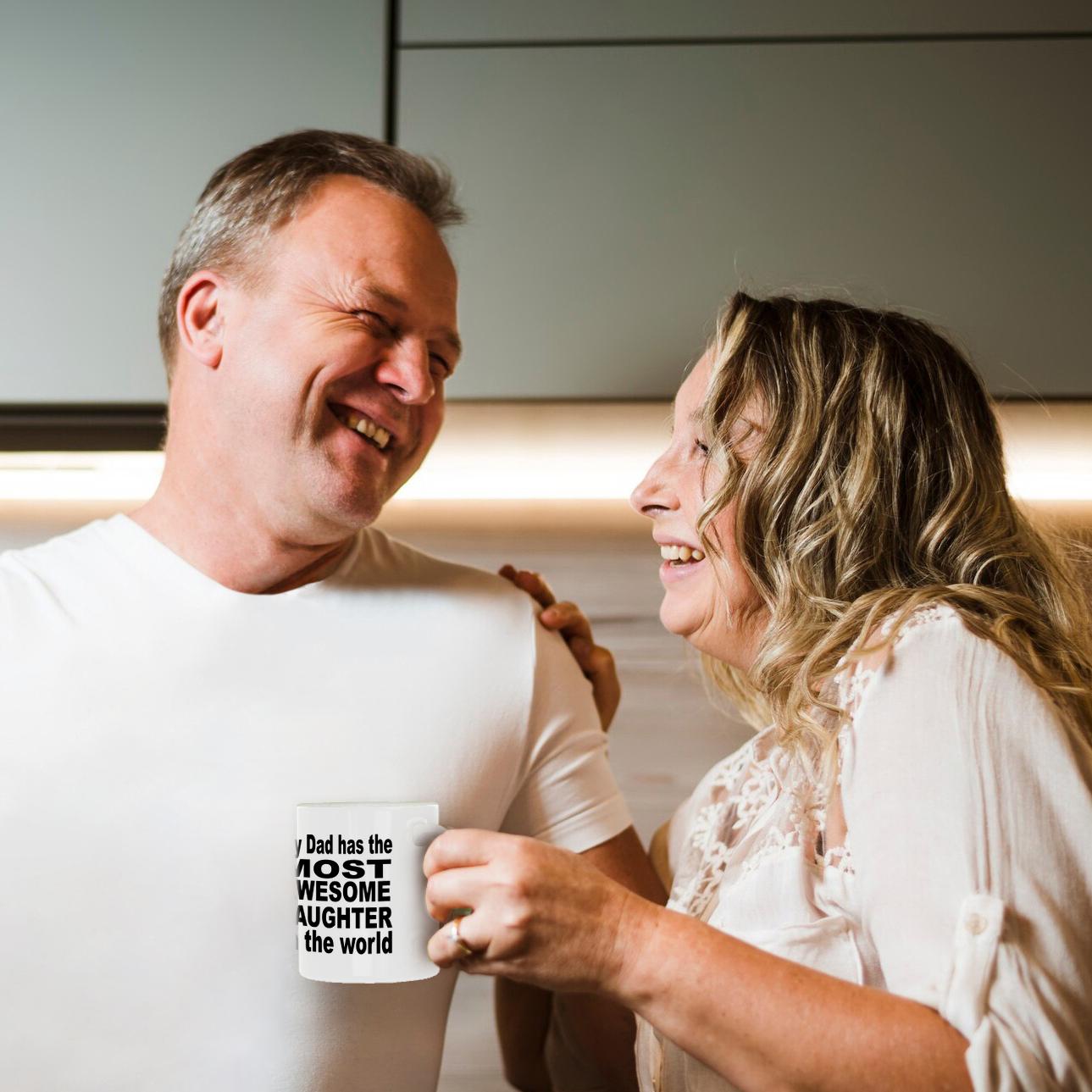 3dRose My dad has the most awesome daughter in the world - Mugs (mug_161148)