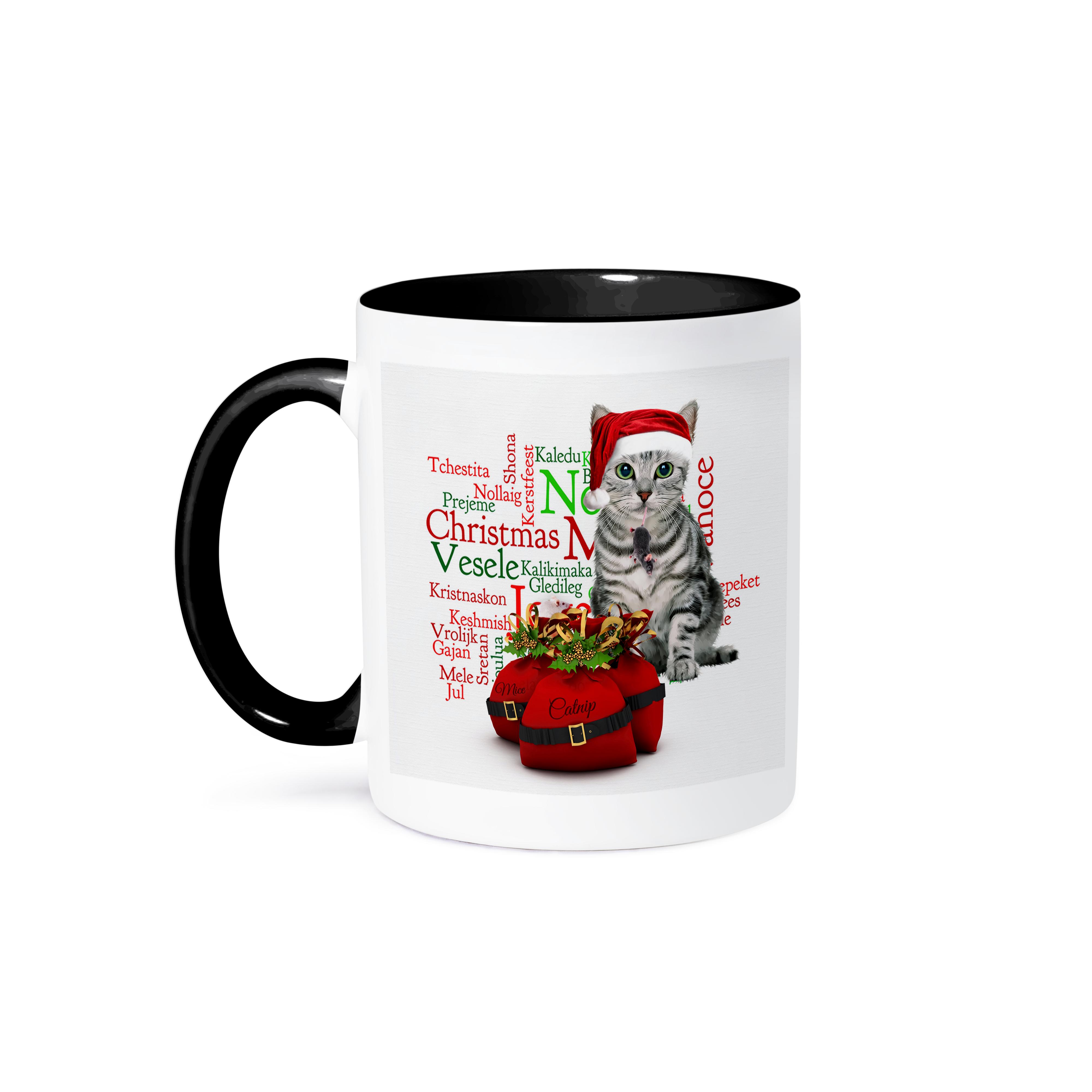 3dRose, Weihnachten Tabby Katze mit Maus in Nikolausmütze, Tasse - Bild 22 von 99