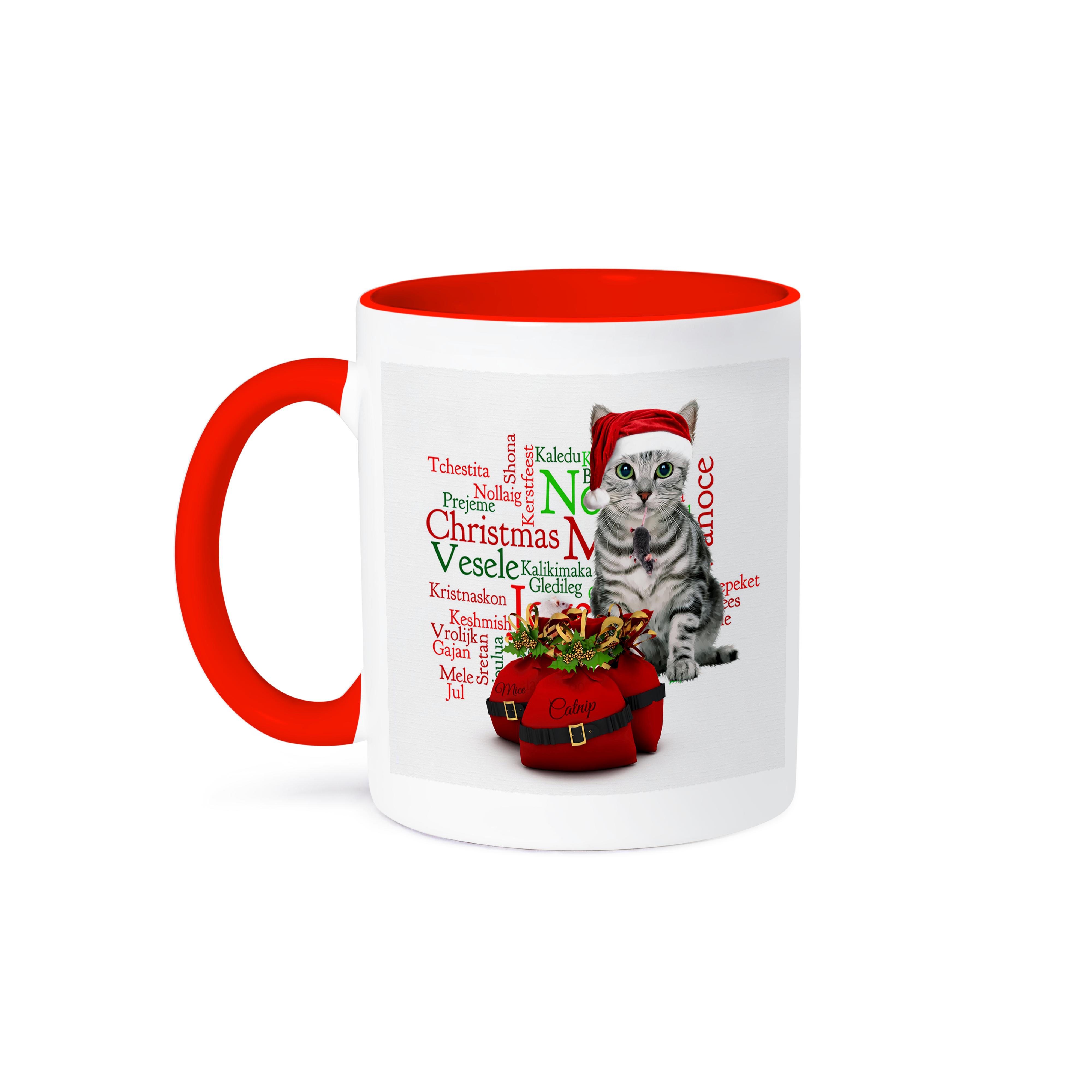 3dRose, Weihnachten Tabby Katze mit Maus in Nikolausmütze, Tasse - Bild 29 von 99