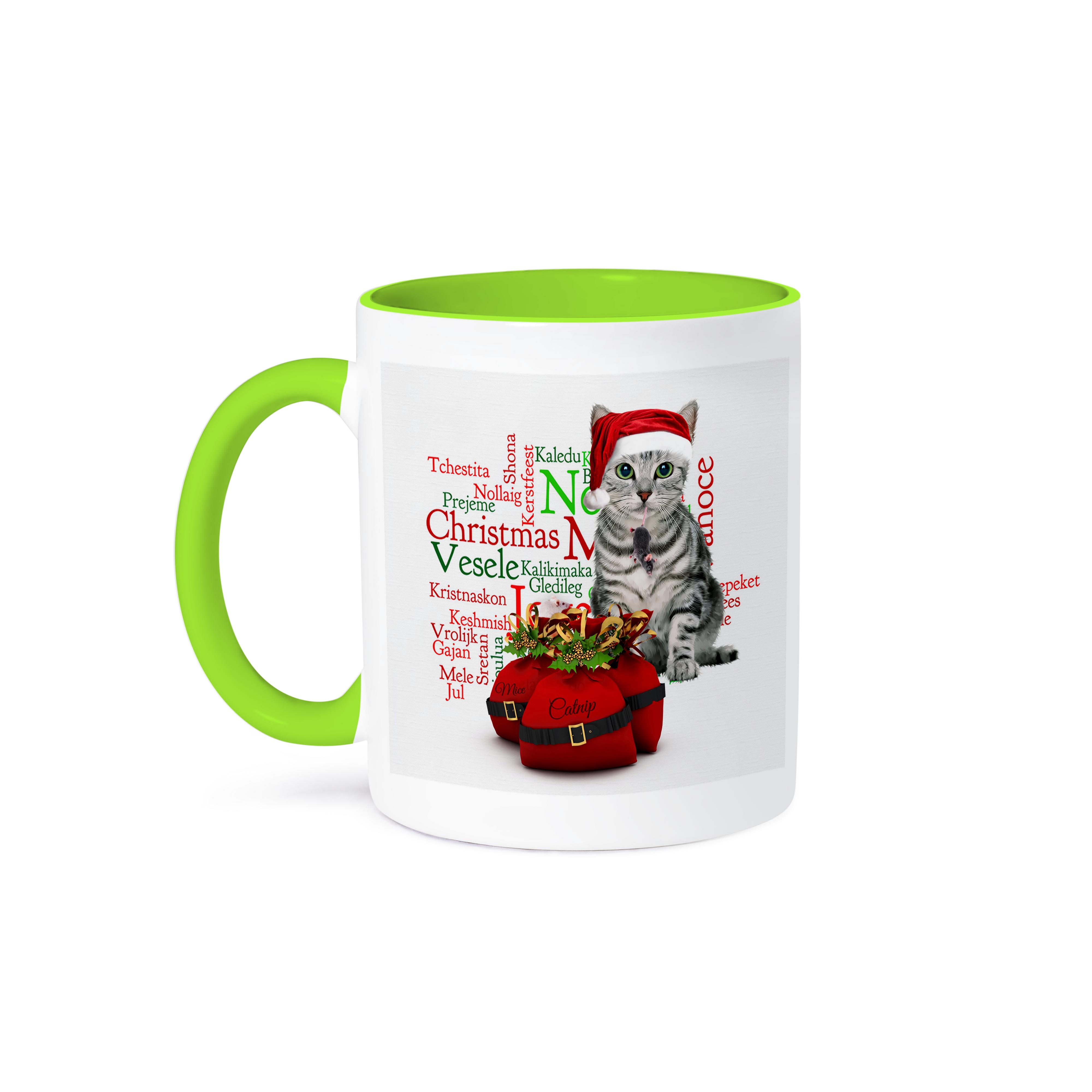 3dRose, Weihnachten Tabby Katze mit Maus in Nikolausmütze, Tasse - Bild 36 von 99