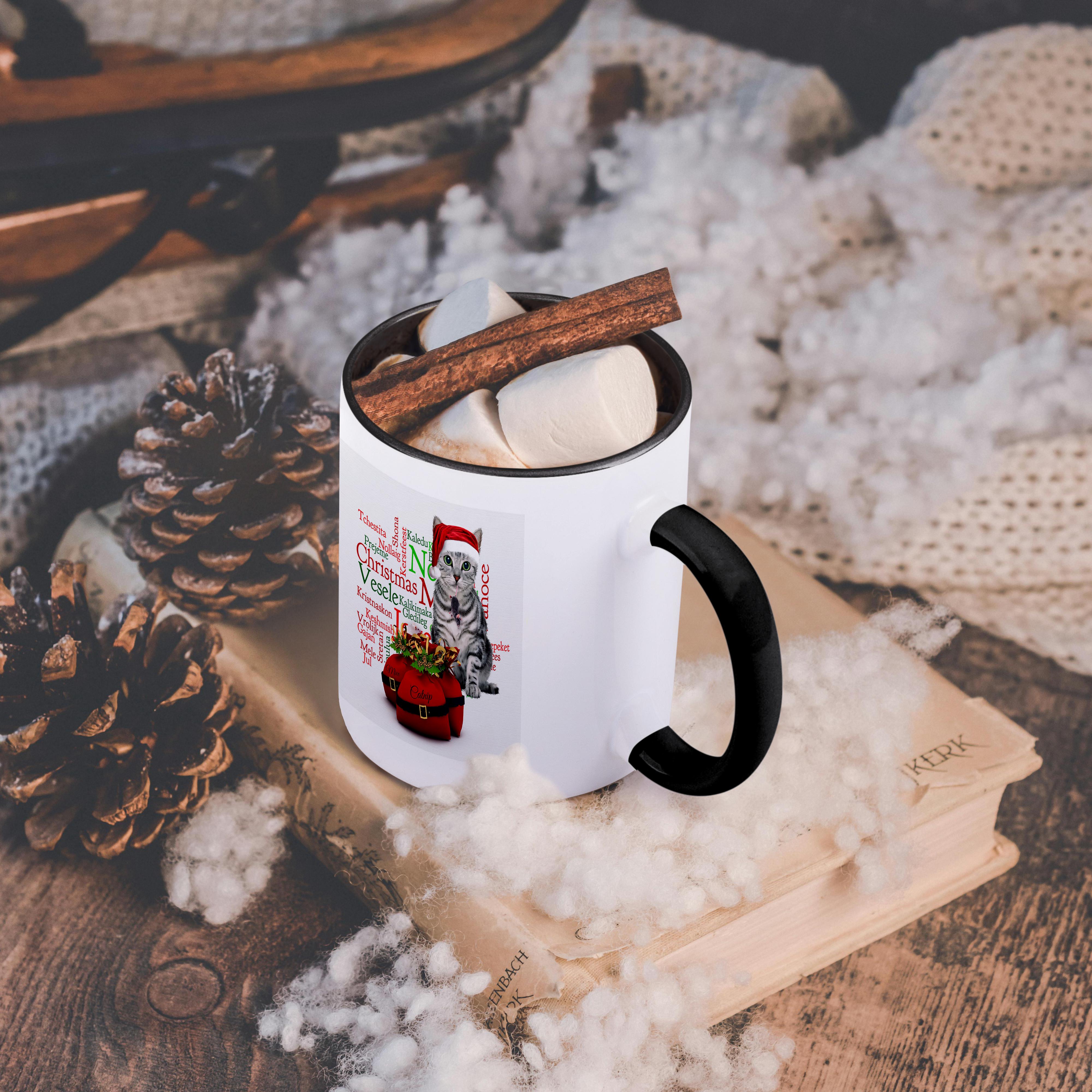 3dRose, Weihnachten Tabby Katze mit Maus in Nikolausmütze, Tasse - Bild 26 von 99