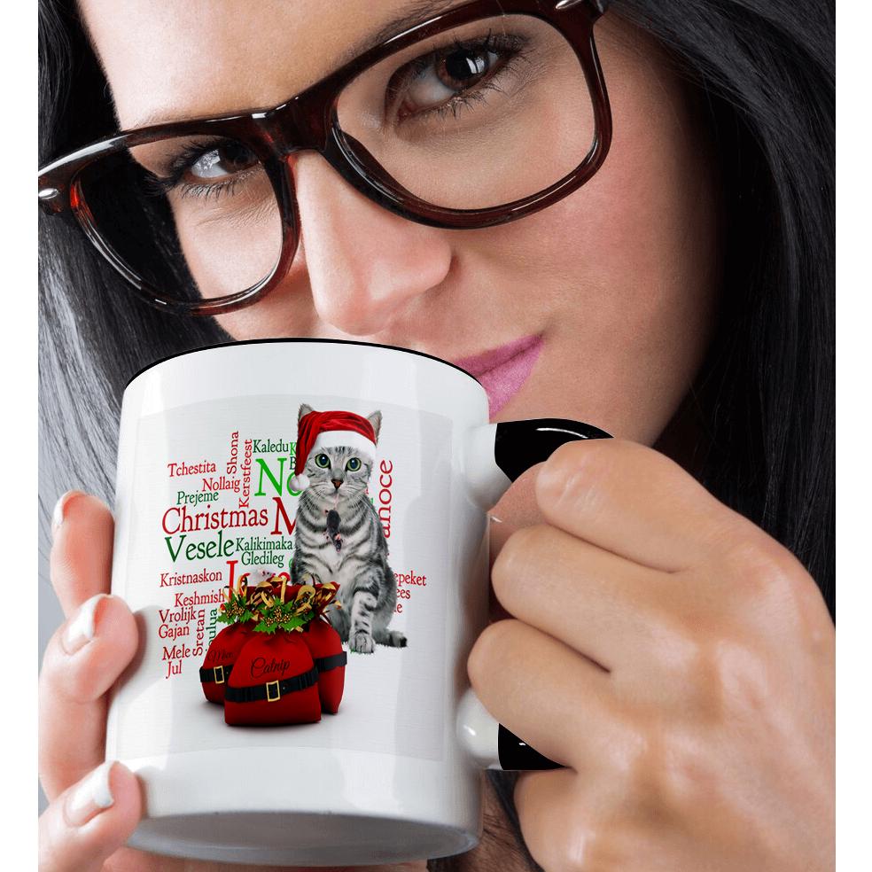 3dRose, Weihnachten Tabby Katze mit Maus in Nikolausmütze, Tasse - Bild 23 von 99