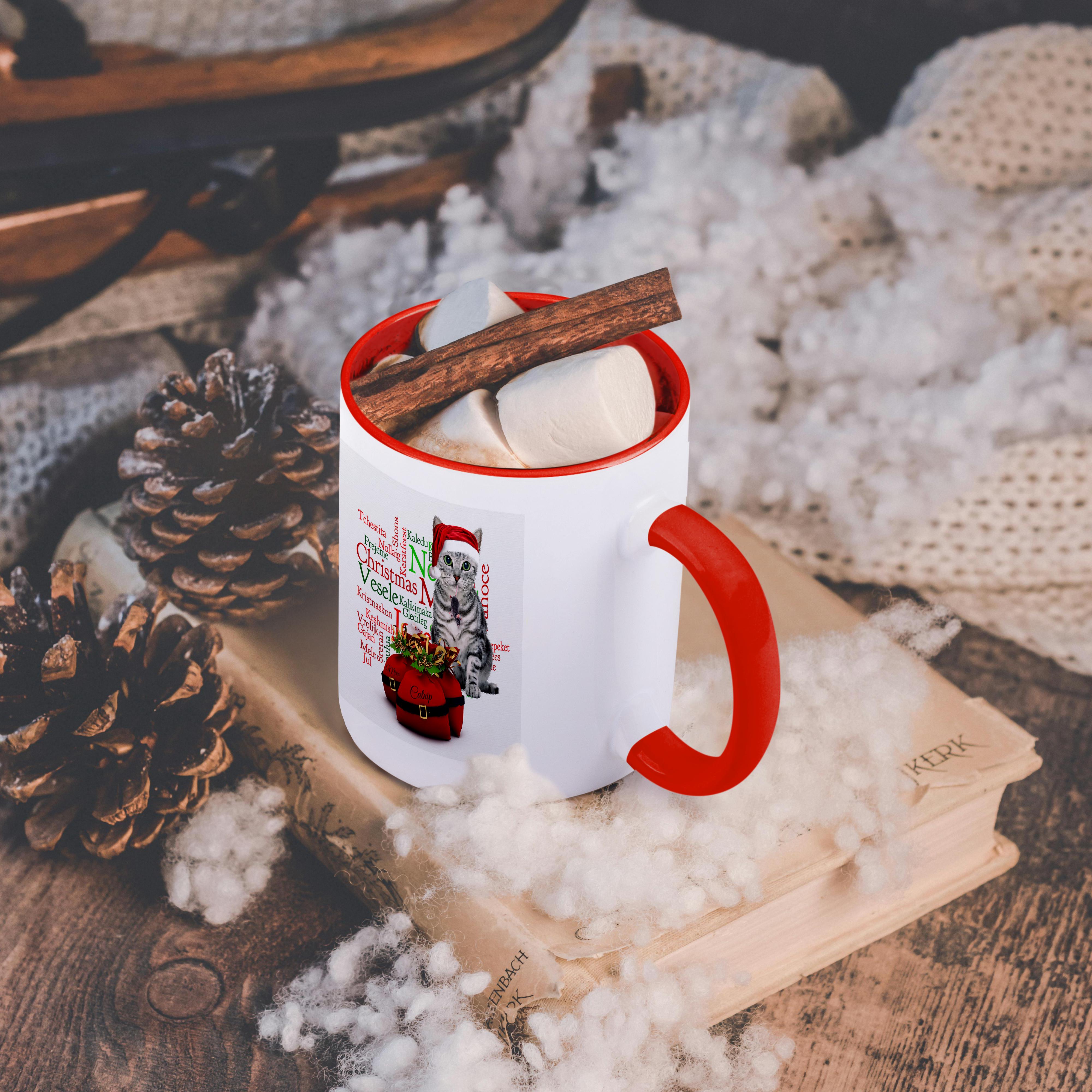 3dRose, Weihnachten Tabby Katze mit Maus in Nikolausmütze, Tasse - Bild 33 von 99