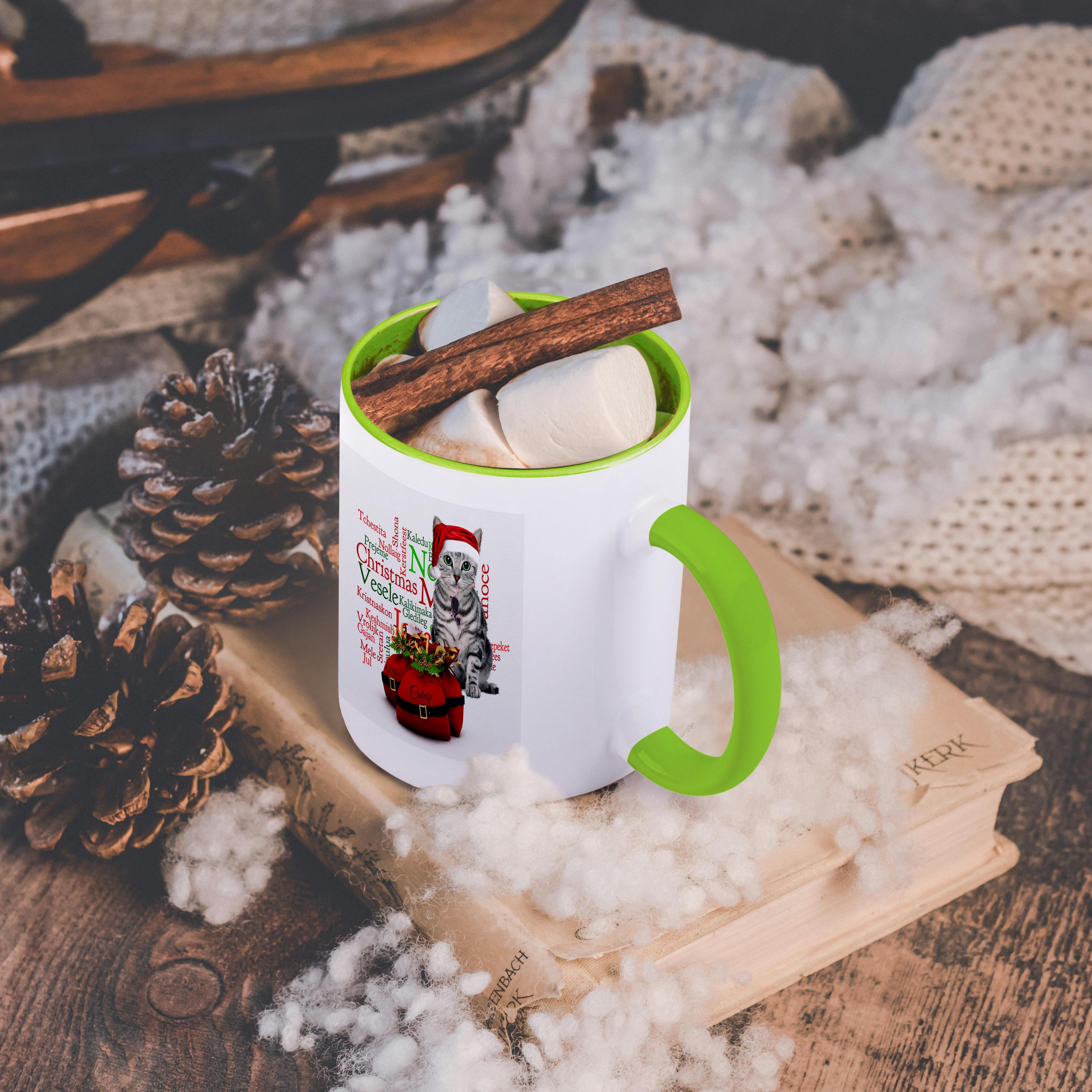 3dRose, Weihnachten Tabby Katze mit Maus in Nikolausmütze, Tasse - Bild 40 von 99