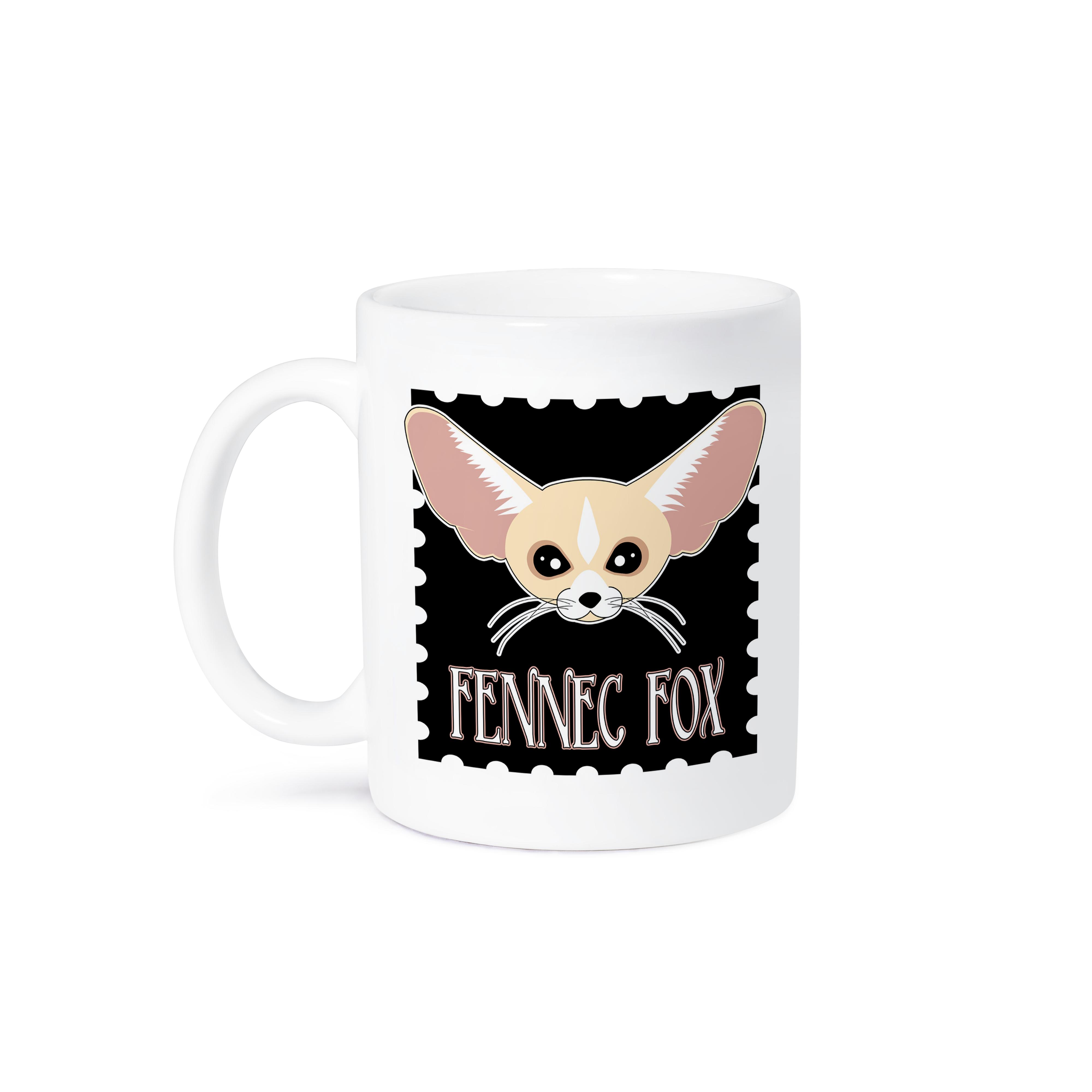 3dRose Janna Salak Designs Wild Animals - Cute Fennec Fox Cartoon - Mugs (mug_175385)