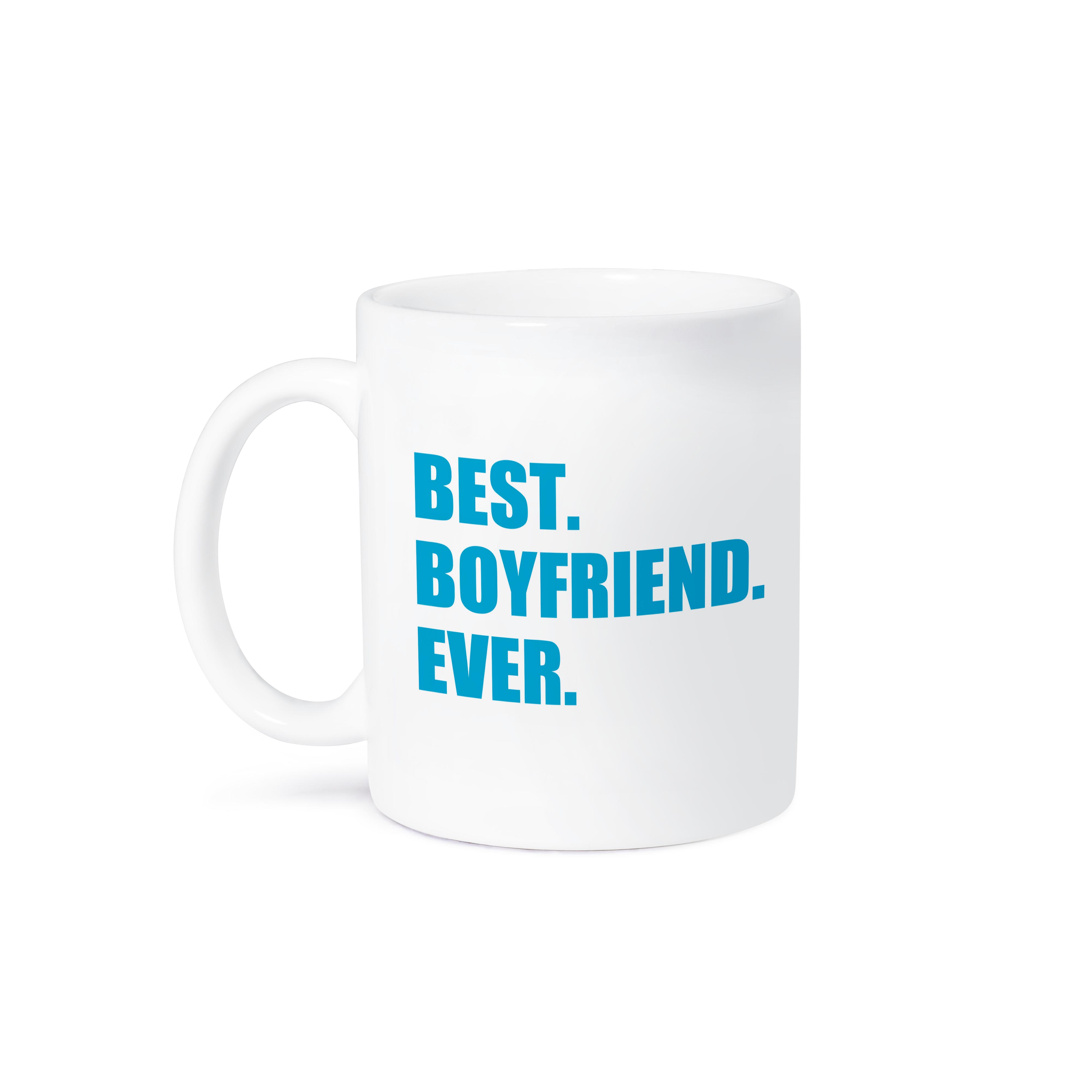 3dRose Blue Best Boyfriend Ever text anniversary valentines day gift for him - Mugs (mug_179710)