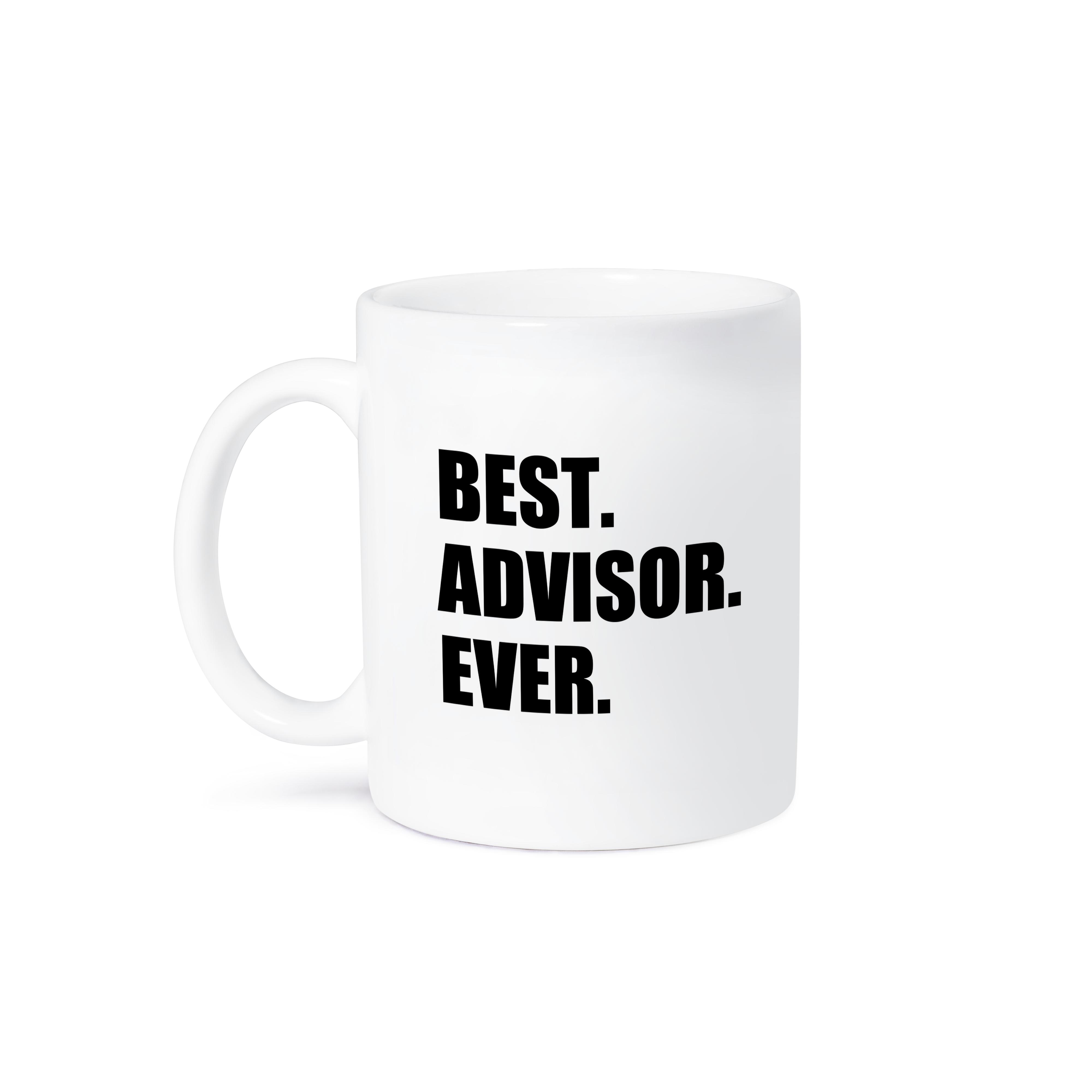 3dRose Best Advisor Ever - bold black text - fun work and job pride gifts - Mugs (mug_179751)
