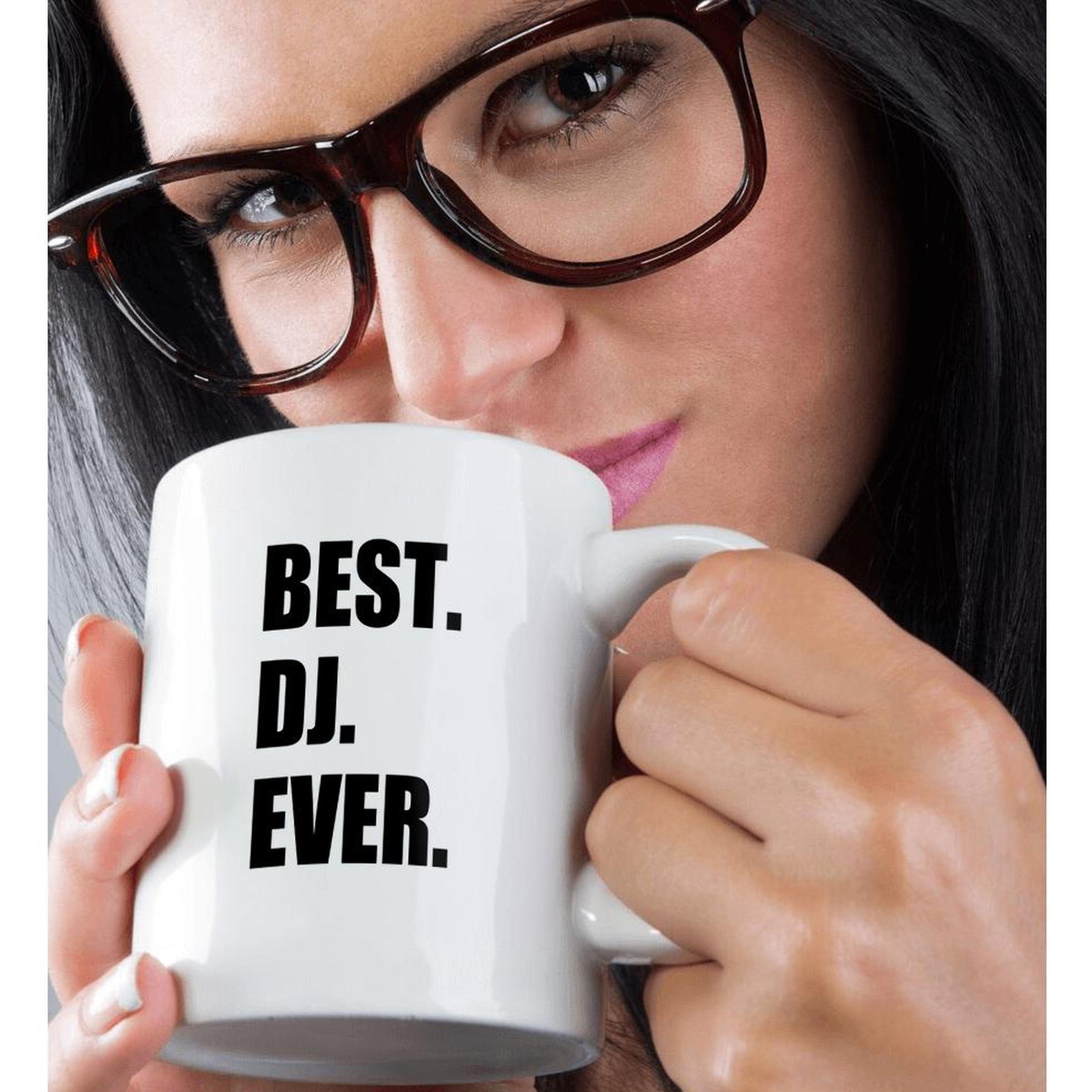 3dRose Best DJ Ever - fun musical job pride gifts for music deejay - black - Mugs (mug_179774)