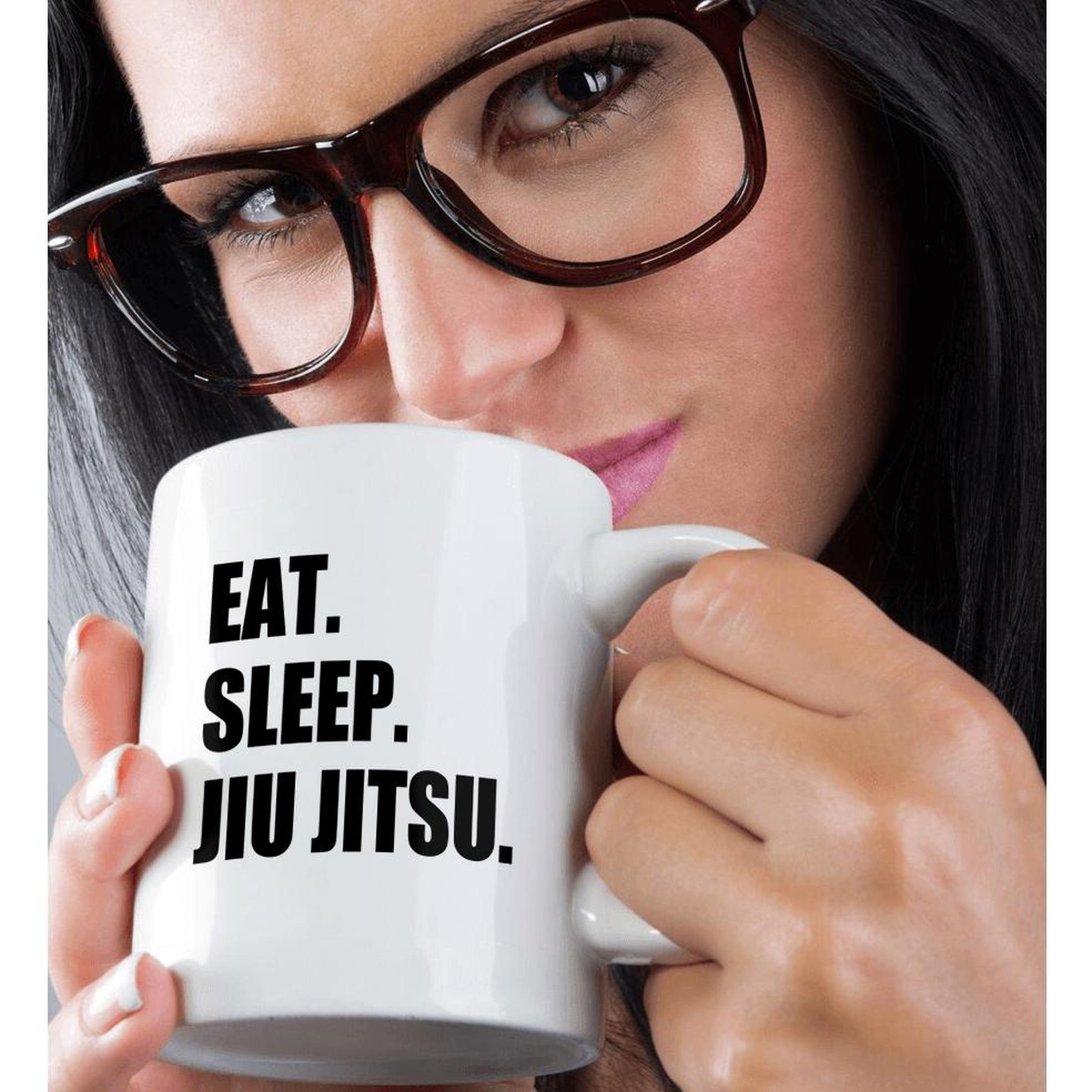 3dRose Eat Sleep Jiu Jitsu - Japanese martial art - Ju Jutsu Jujutsu jujitsu - Mugs (mug_180413)