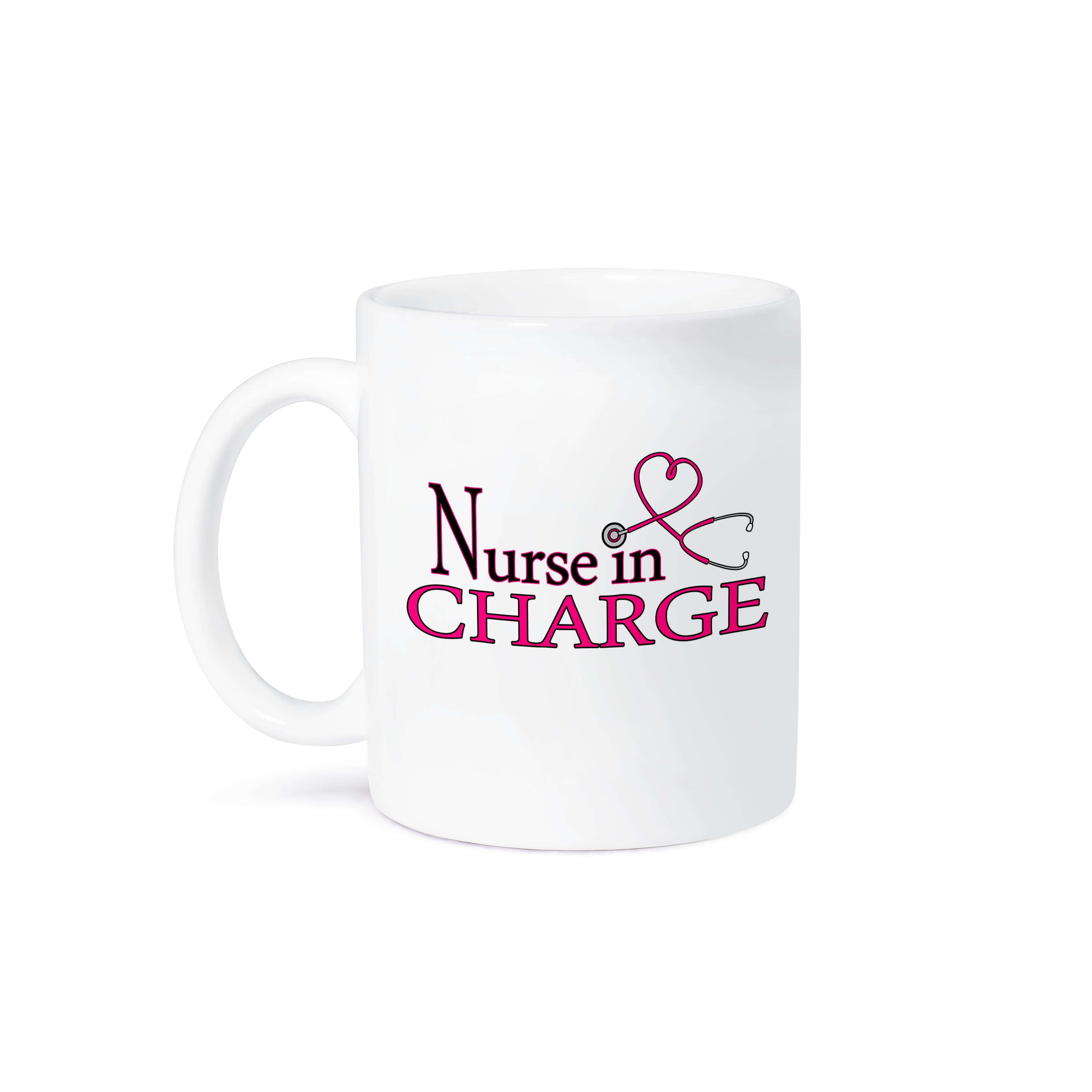 3dRose, Nurse in Charge Pink Heart Stethoscope, Mug - Picture 29 of 99
