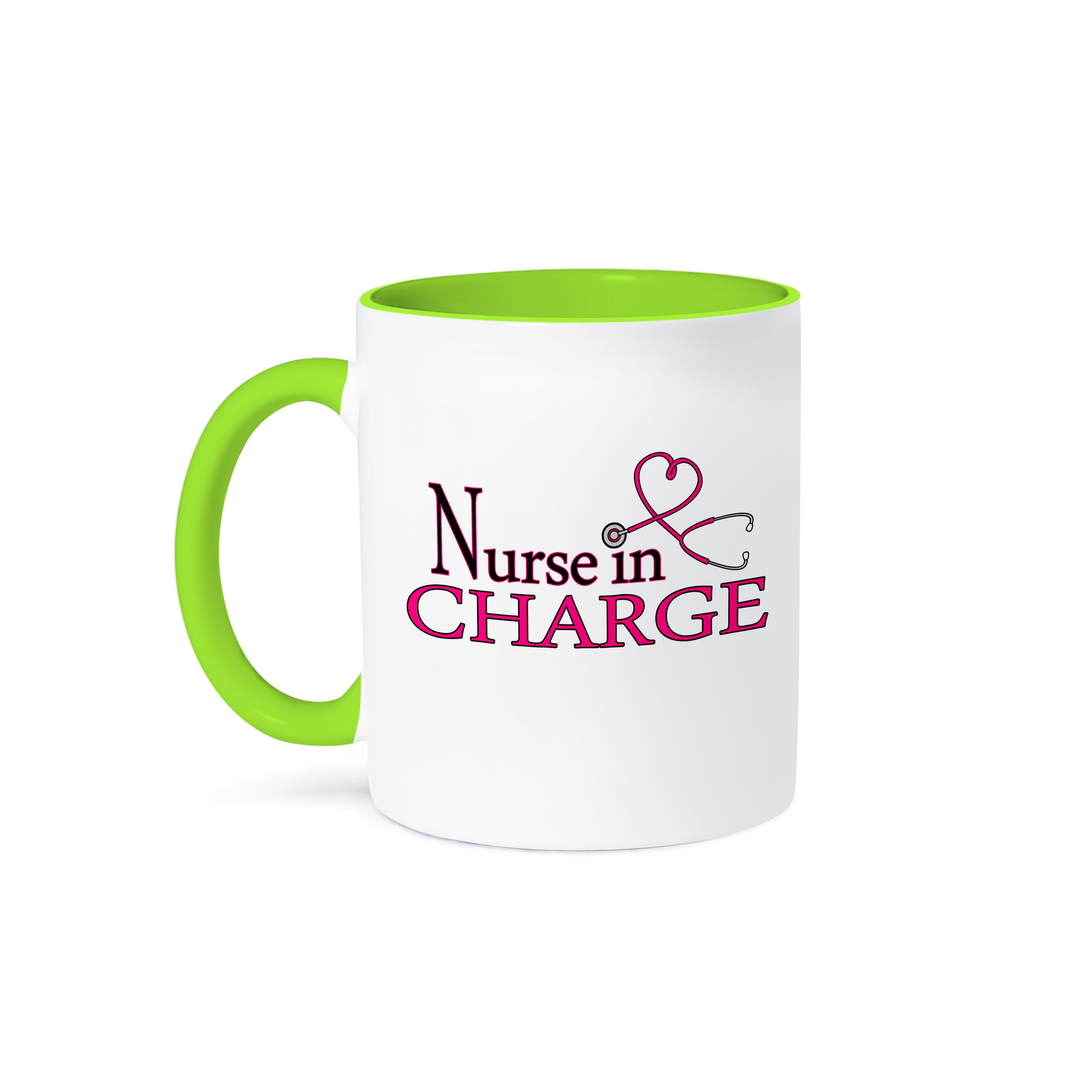 3dRose, Nurse in Charge Pink Heart Stethoscope, Mug - Picture 79 of 99