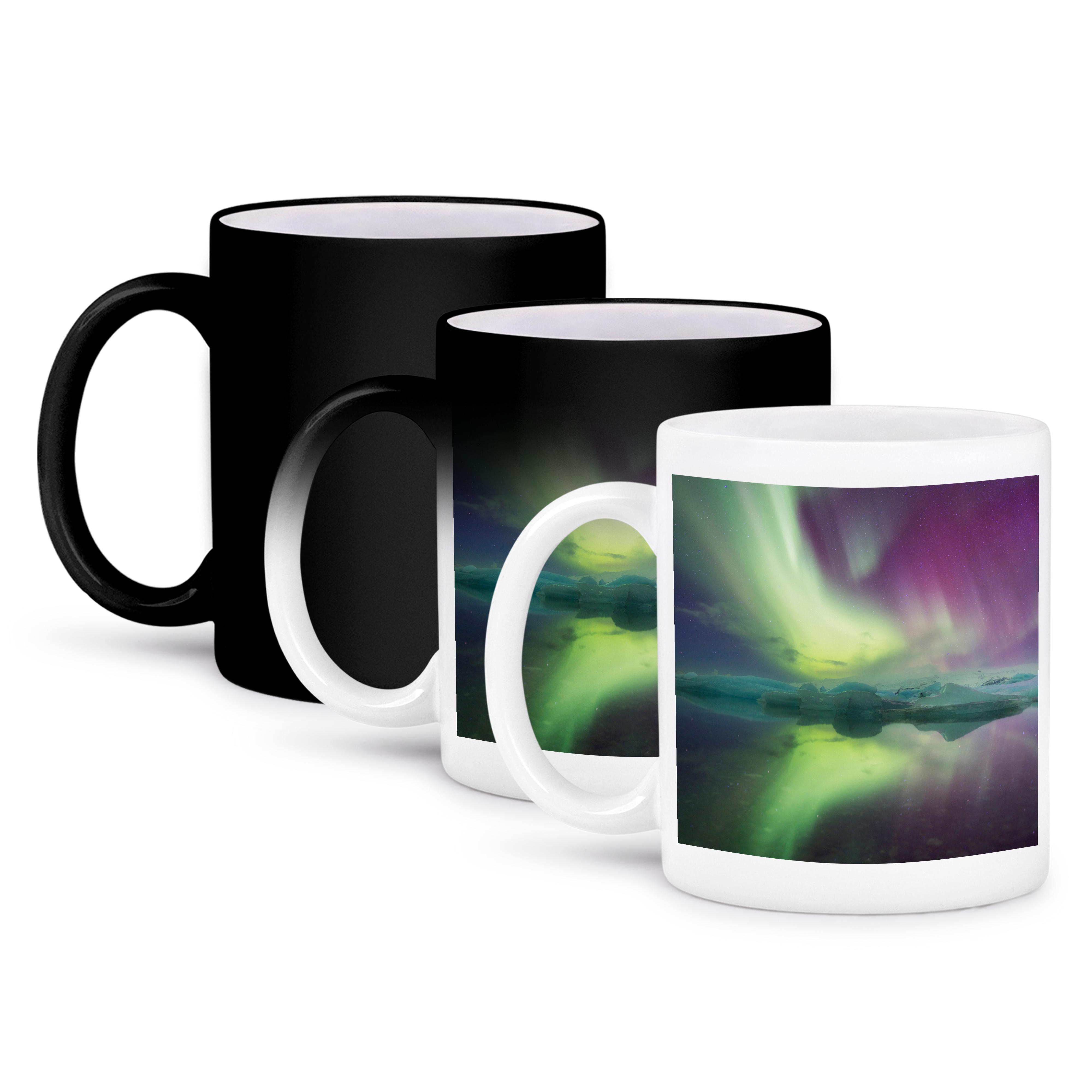 3dRose, Island, Jokulsarlon. Aurora Lichter reflektieren in Lagune. , Tasse - Bild 64 von 99