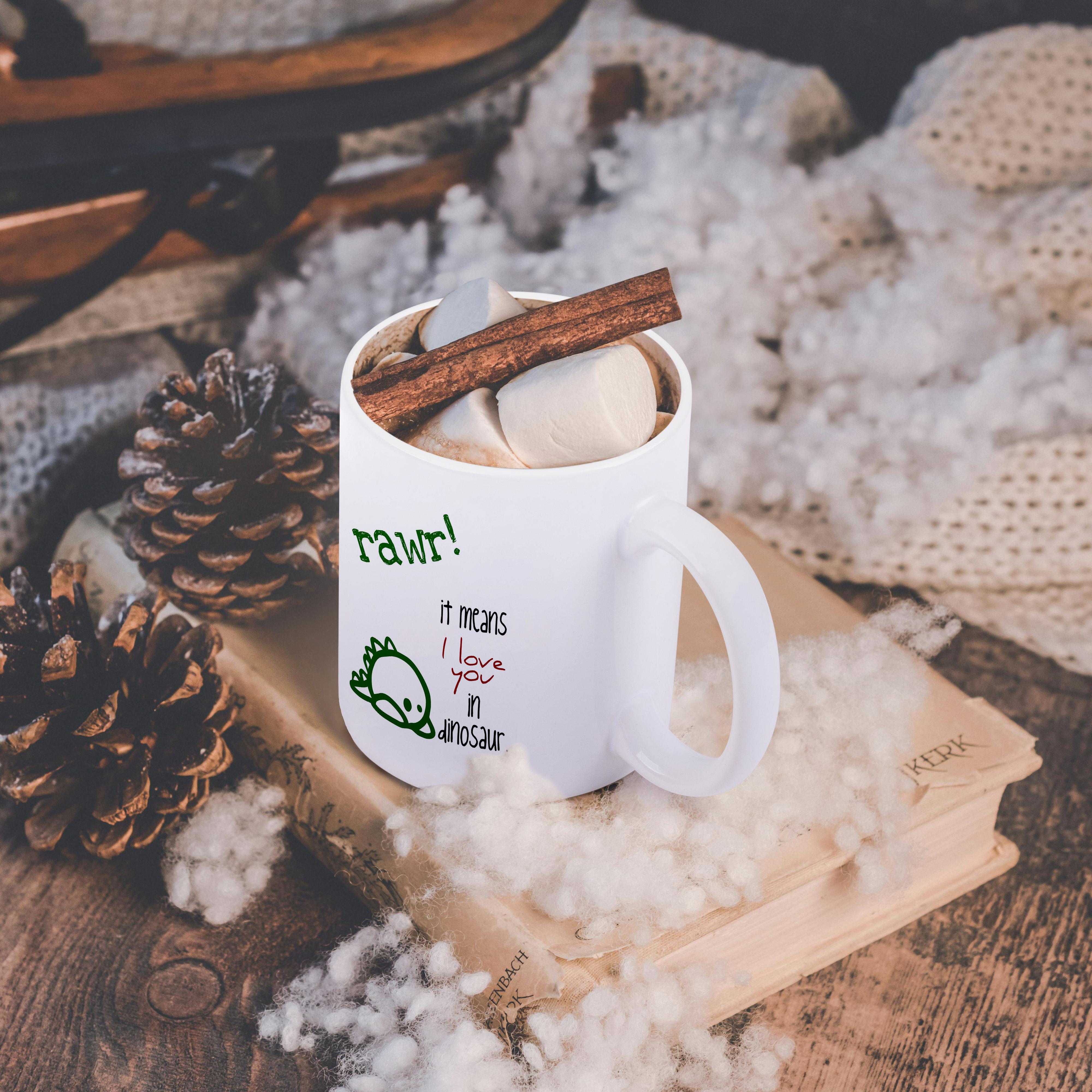 3dRose EvaDane - Funny Quotes - Rawr. It means I love you in dinosaur. - Mugs (mug_193339)