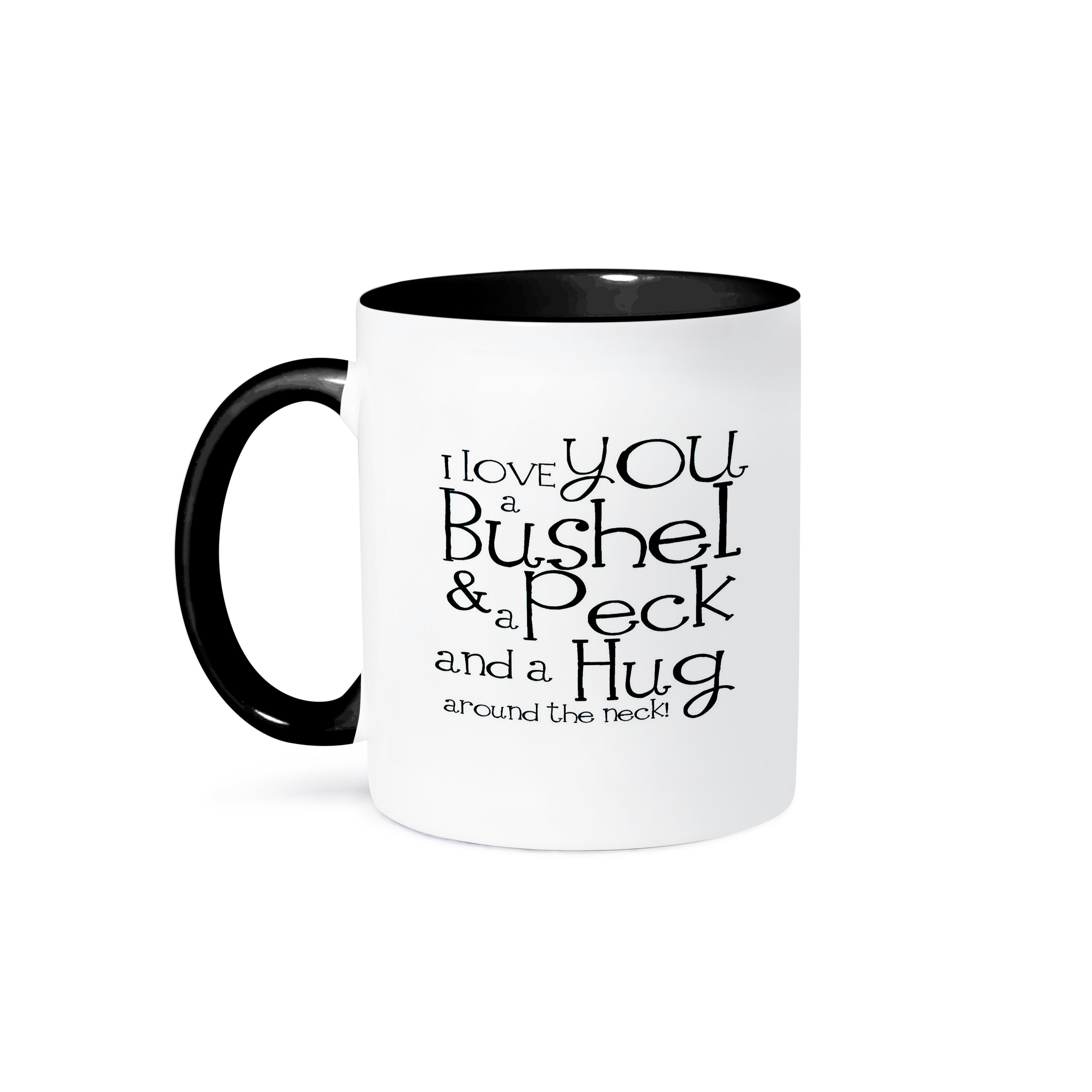 3dRose, I love you a bushel and a peck. White and Black., Mug - Picture 15 of 99