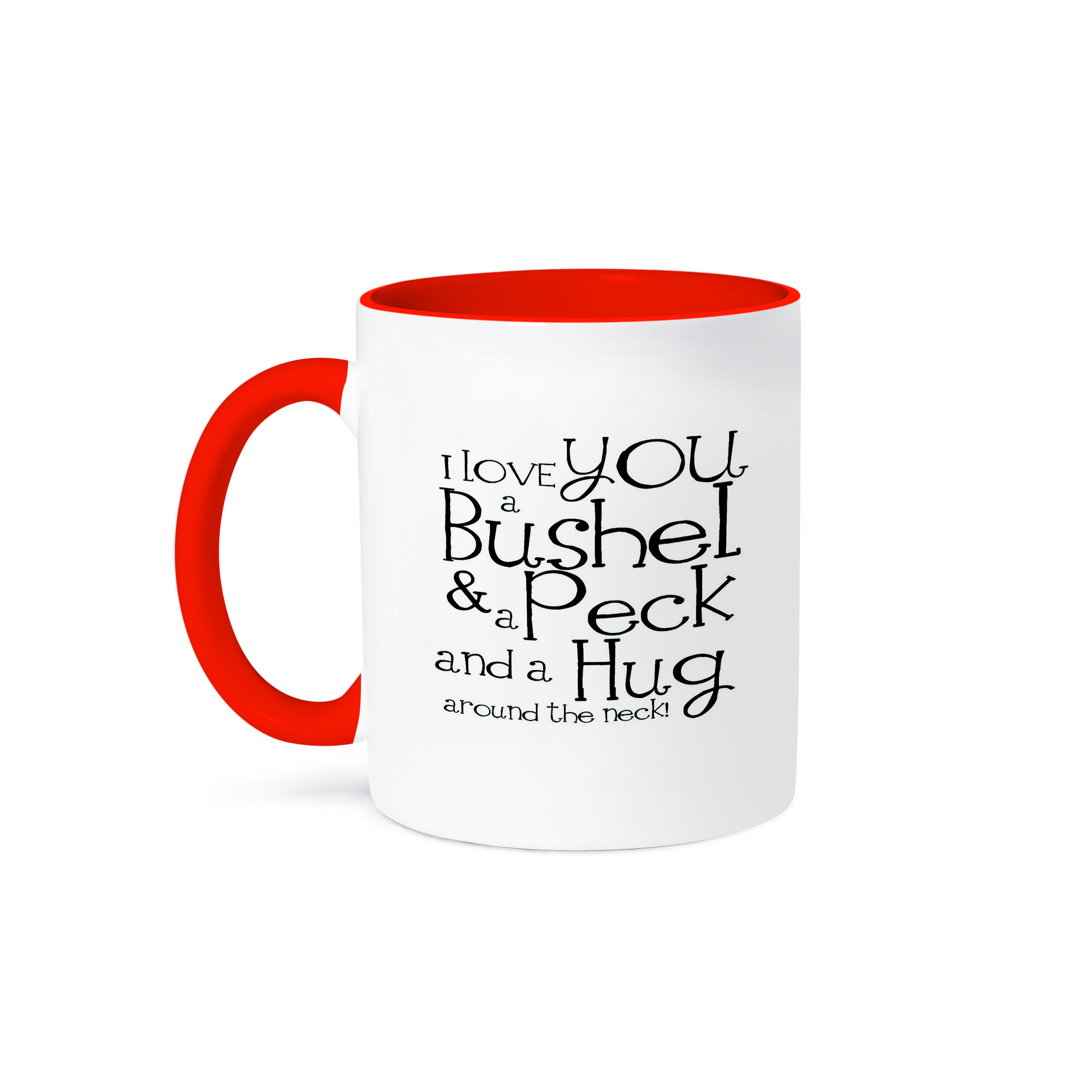 3dRose, I love you a bushel and a peck. White and Black., Mug - Picture 8 of 99