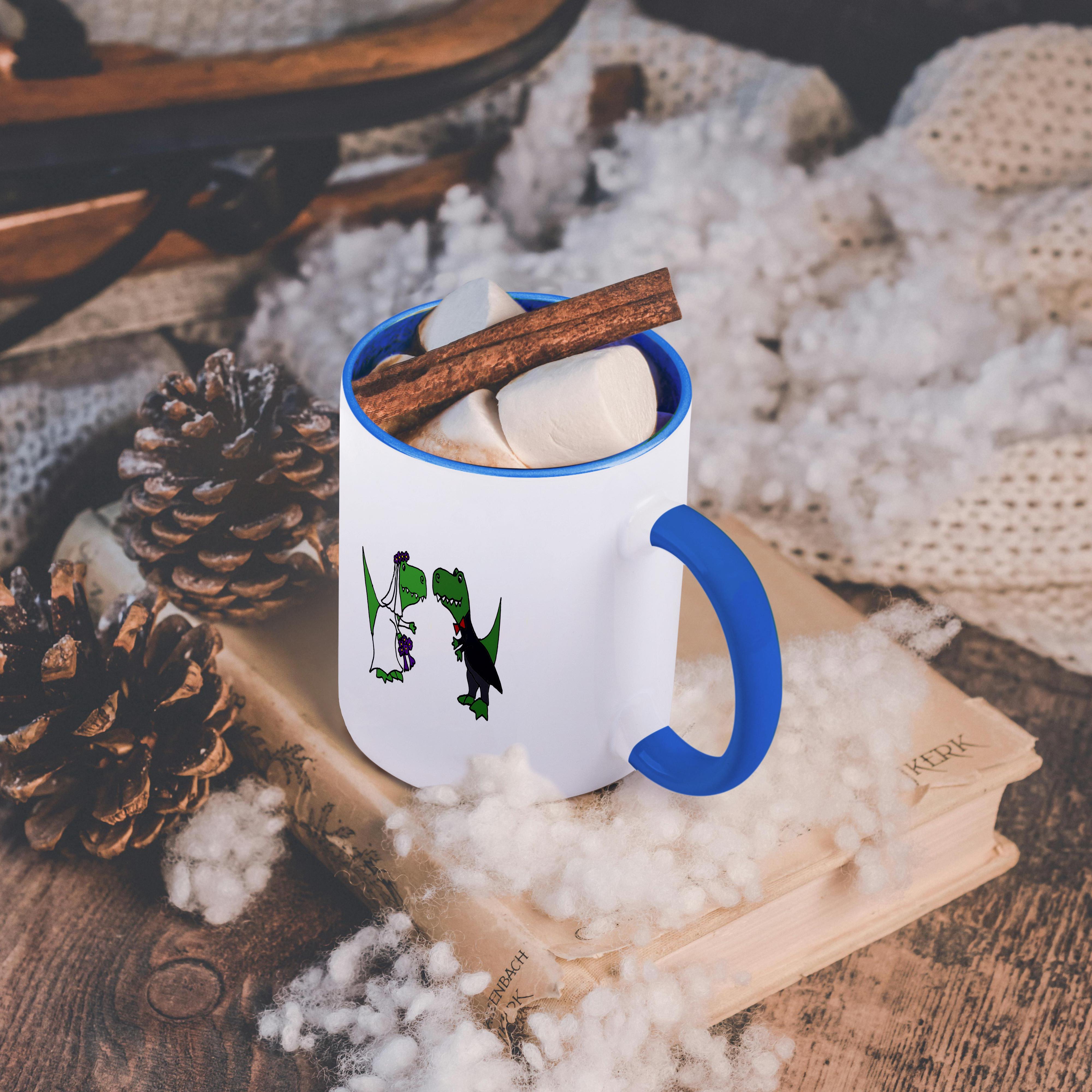 3dRose, Divertido Arte de Boda de Novia y Novio Dinosaurios Trex Verde, Taza - Imagen 47 de 99