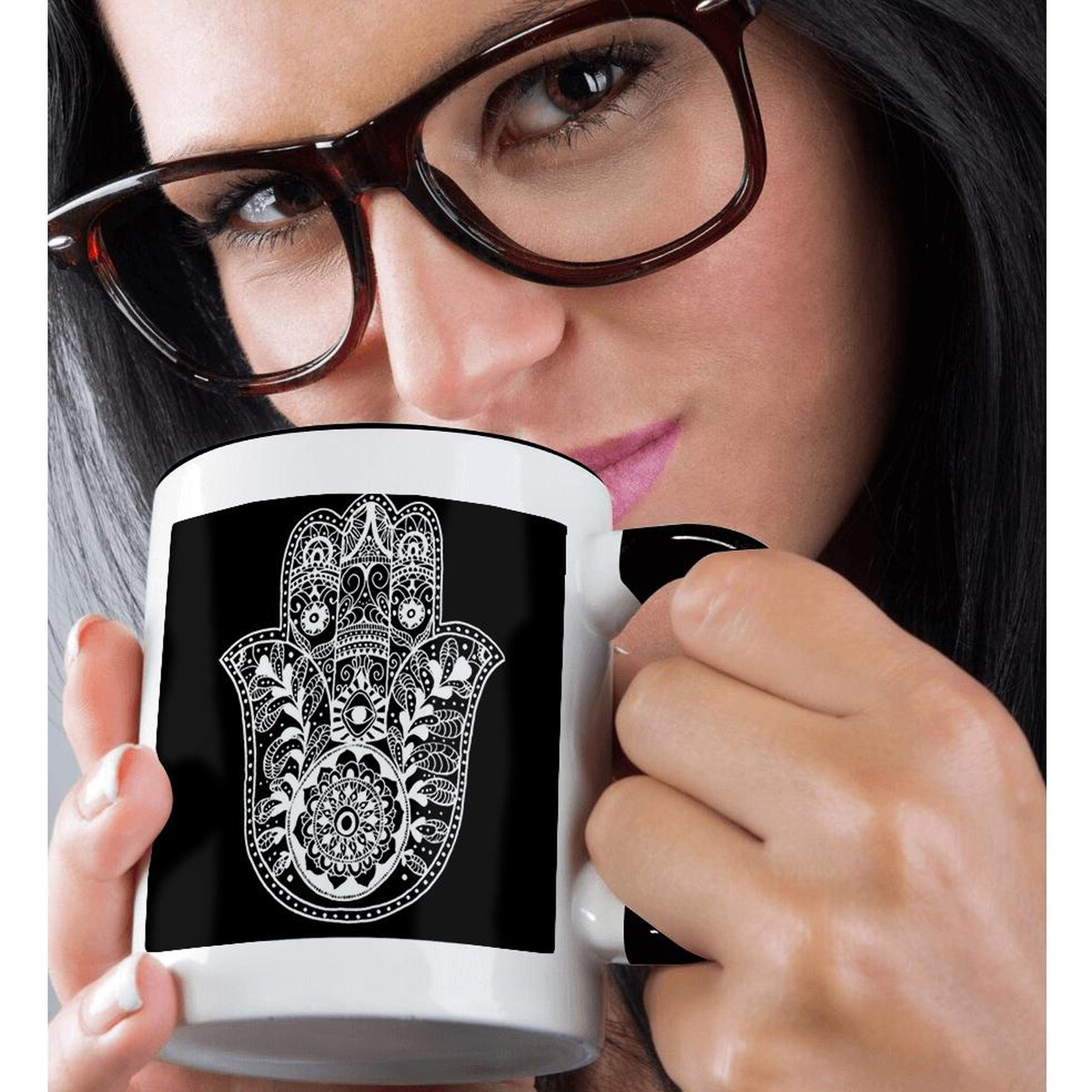 3dRose, Black and White Hamsa, Mug - Picture 16 of 99