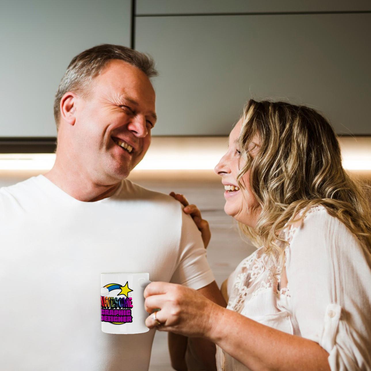 3dRose Shooting Star Rainbow Awesome Graphic Designer - Mugs (mug_201316)