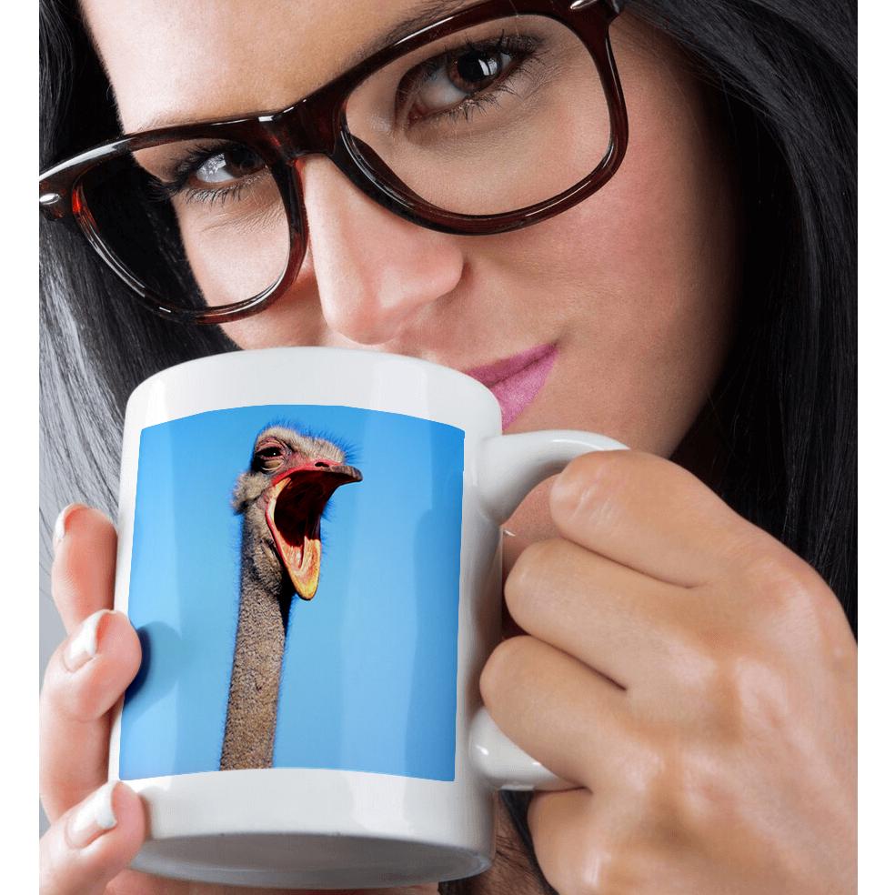 3dRose Danita Delimont - Ostrich - An Ostrich showing aggression. - Mugs (mug_205428)