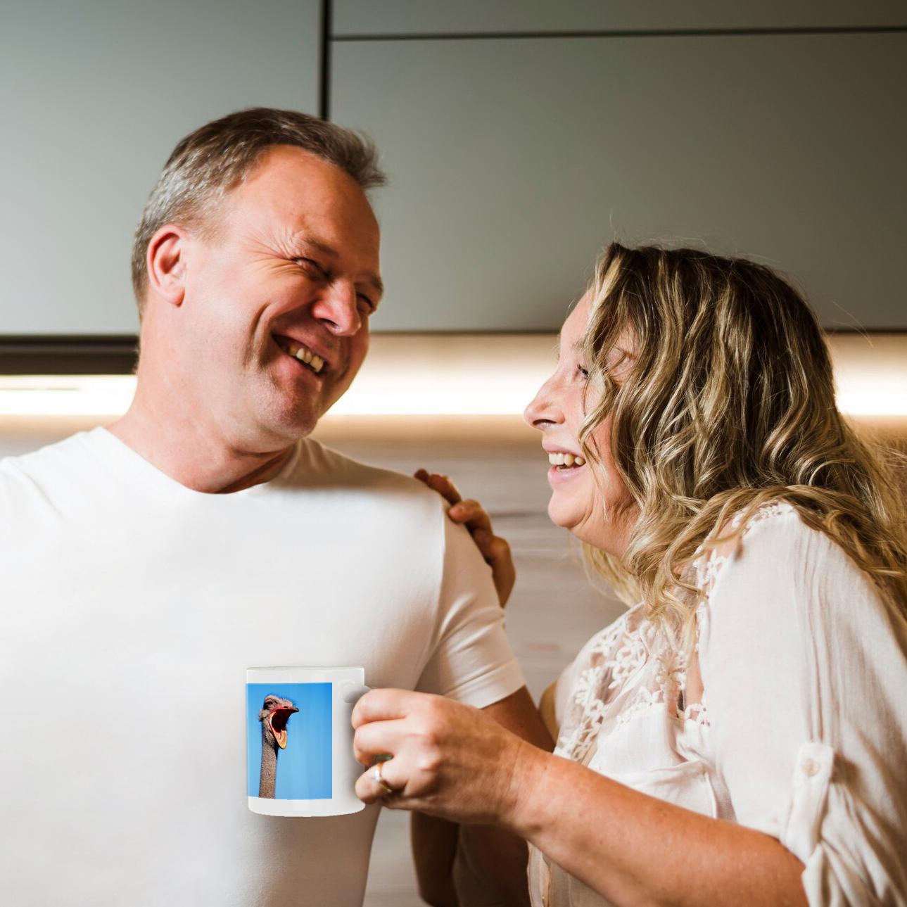 3dRose Danita Delimont - Ostrich - An Ostrich showing aggression. - Mugs (mug_205428)