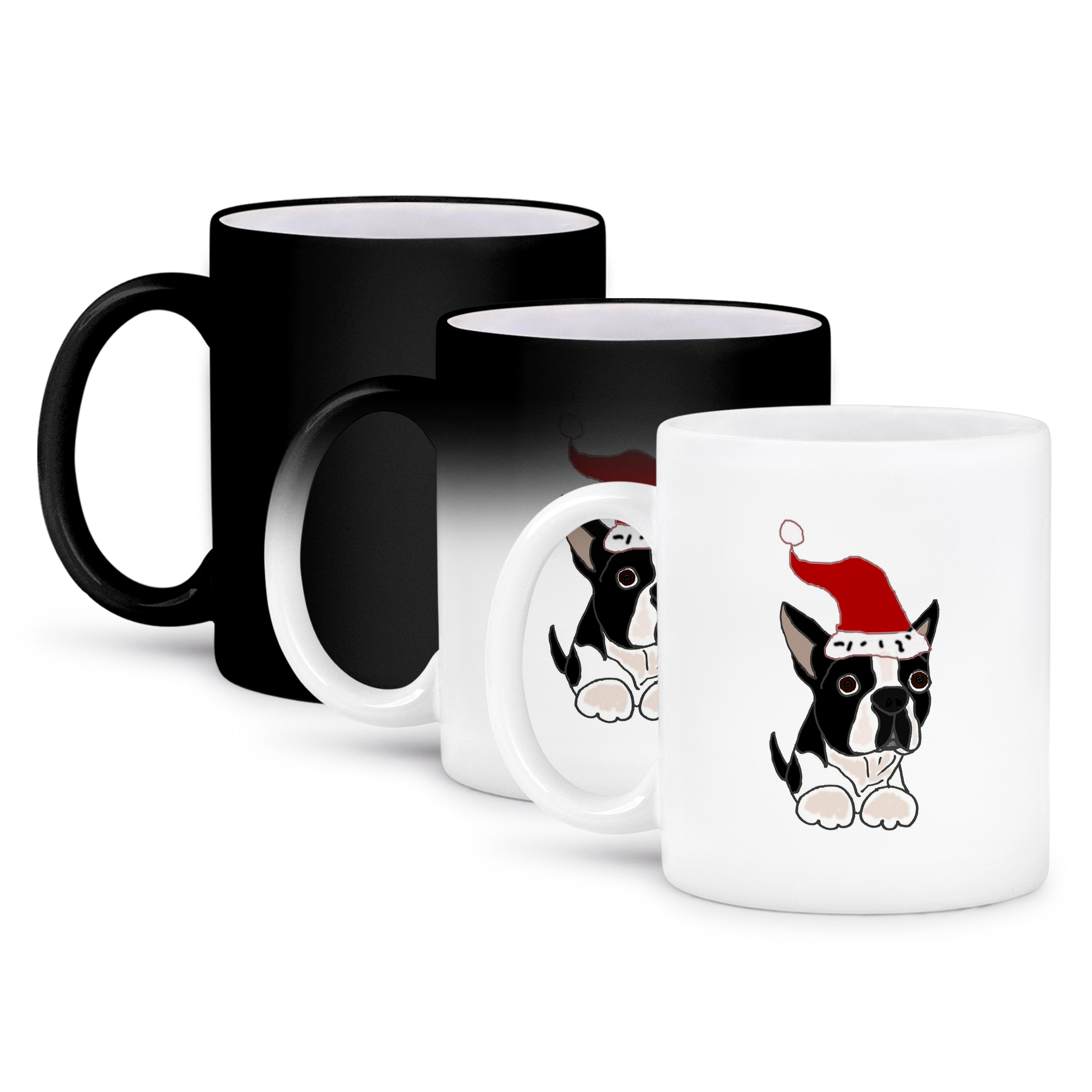 3dRose, lustiger Weihnachts Boston Terrier Hund in Nikolausmütze, Tasse - Bild 64 von 99