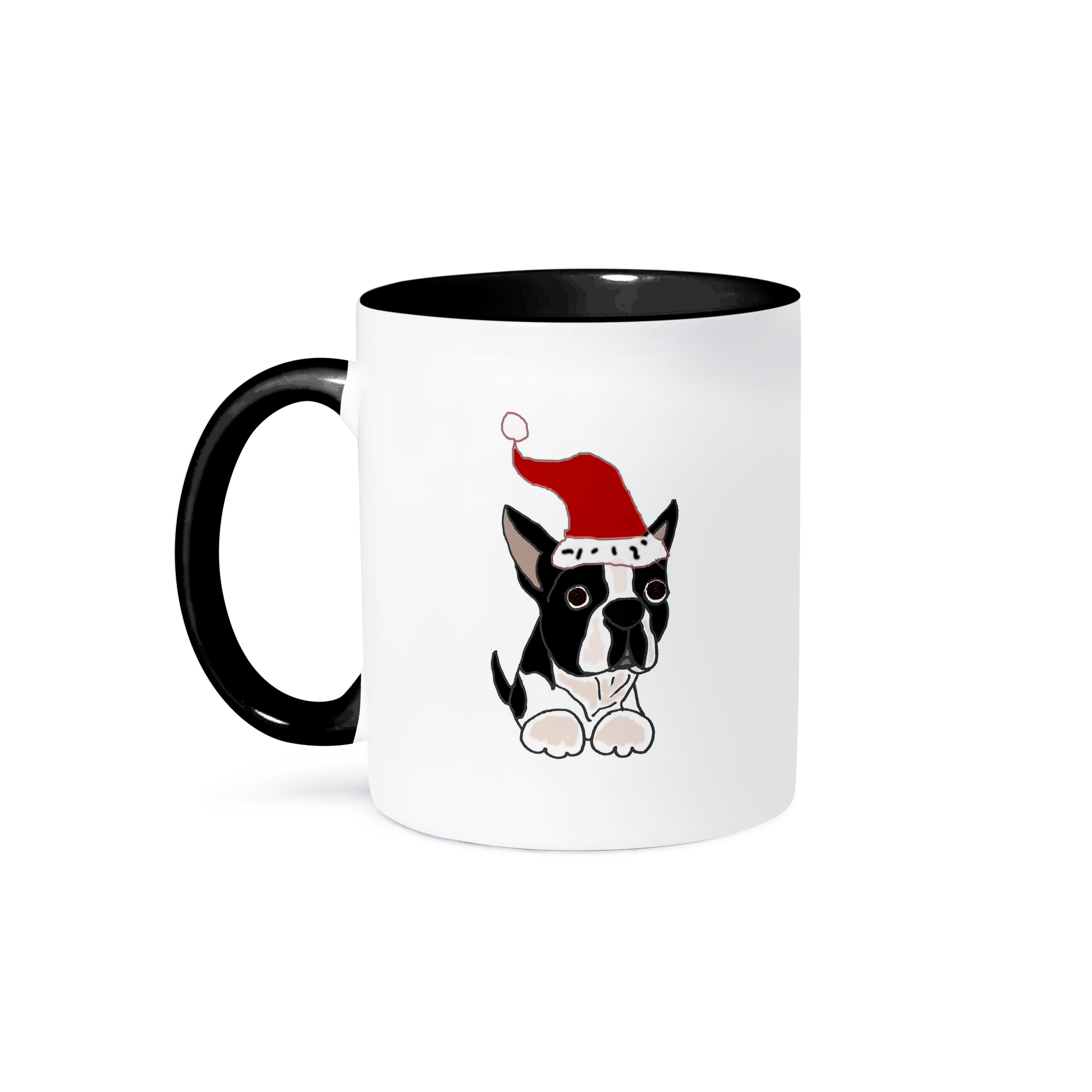 3dRose, lustiger Weihnachts Boston Terrier Hund in Nikolausmütze, Tasse - Bild 22 von 99