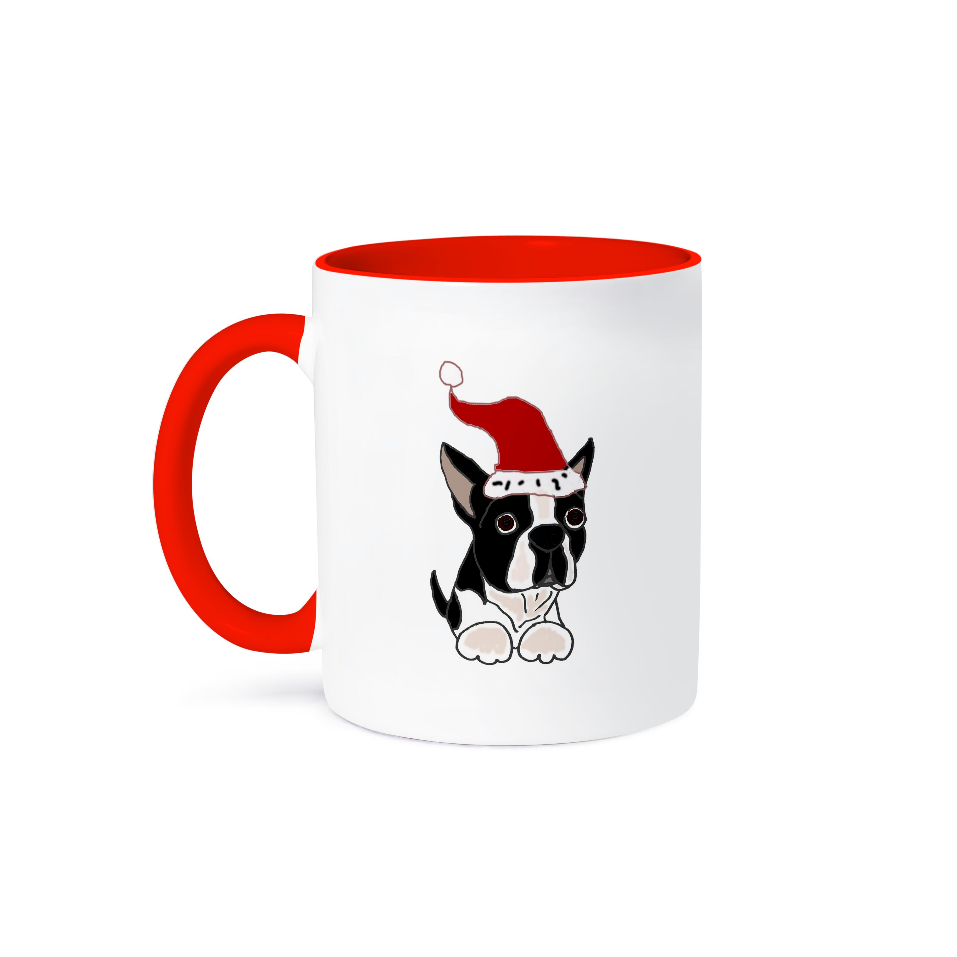 3dRose, lustiger Weihnachts Boston Terrier Hund in Nikolausmütze, Tasse - Bild 29 von 99