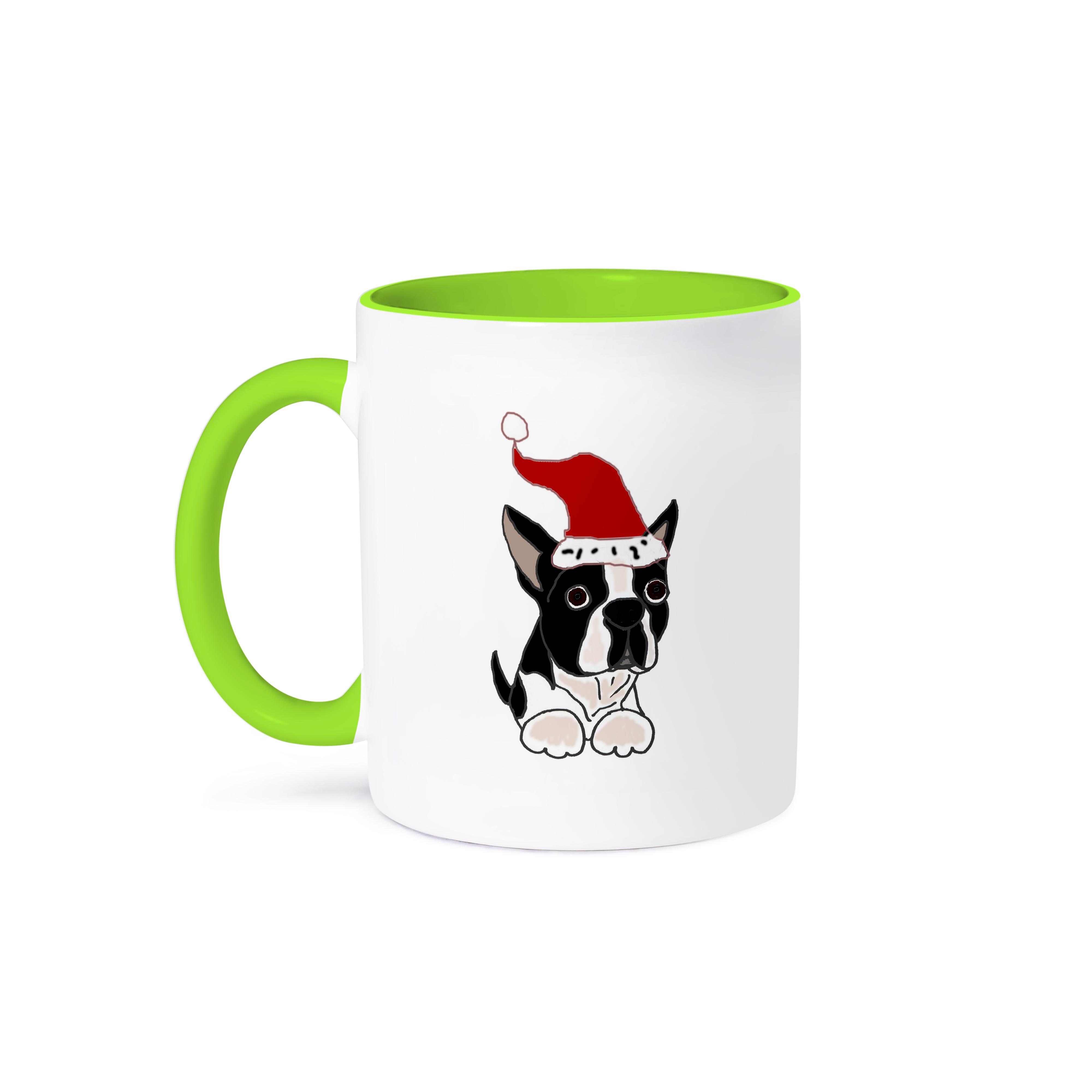 3dRose, lustiger Weihnachts Boston Terrier Hund in Nikolausmütze, Tasse - Bild 36 von 99