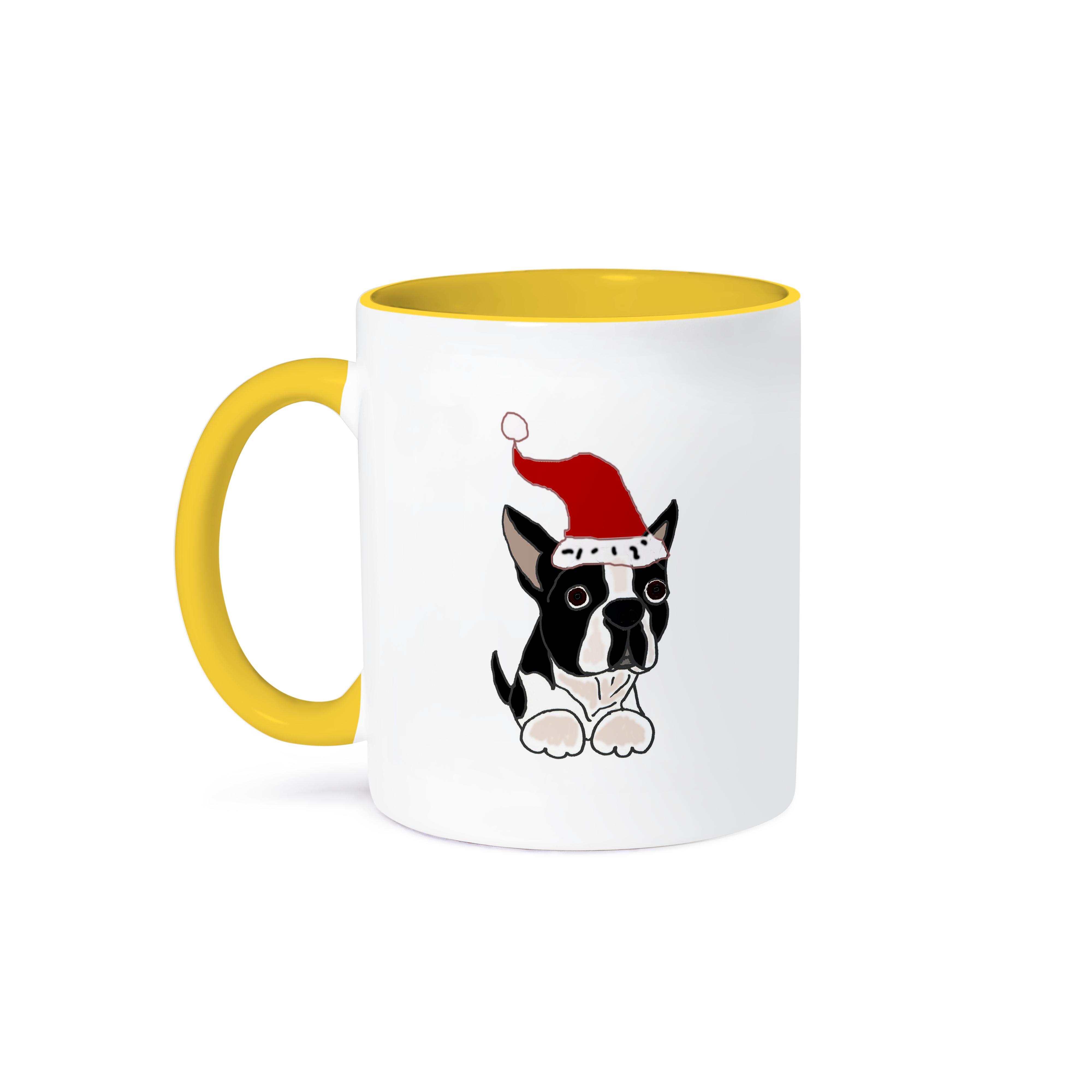 3dRose, lustiger Weihnachts Boston Terrier Hund in Nikolausmütze, Tasse - Bild 8 von 99