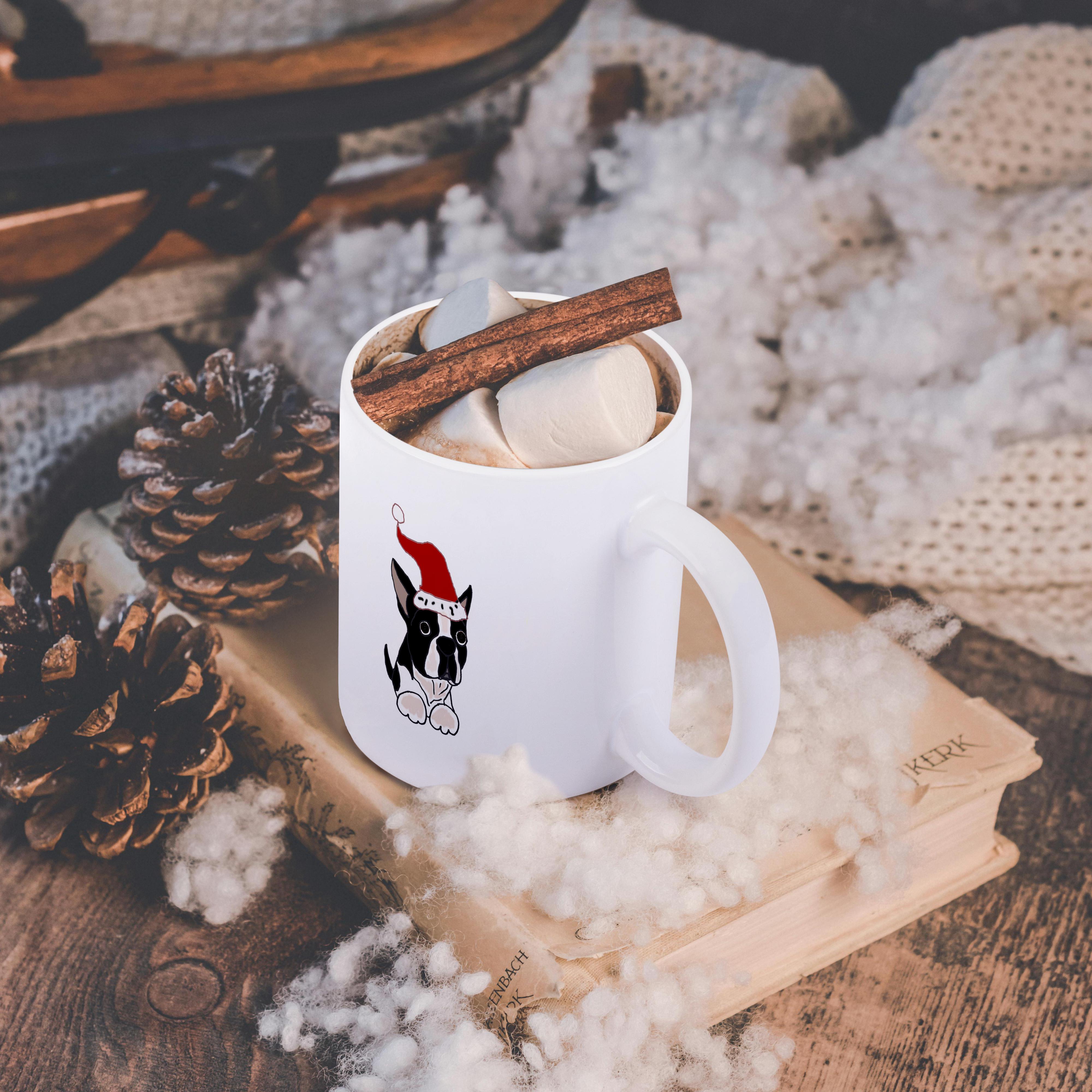 3dRose, lustiger Weihnachts Boston Terrier Hund in Nikolausmütze, Tasse - Bild 19 von 99
