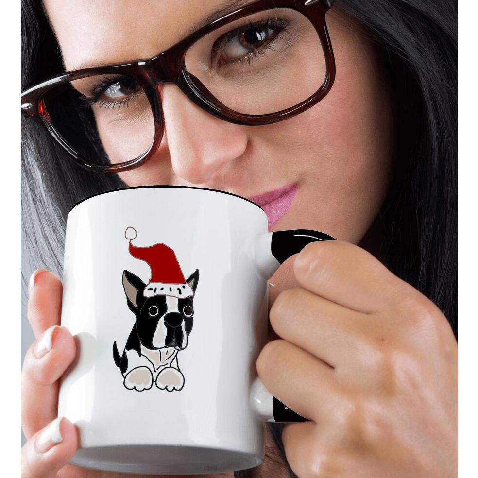 3dRose, lustiger Weihnachts Boston Terrier Hund in Nikolausmütze, Tasse - Bild 23 von 99