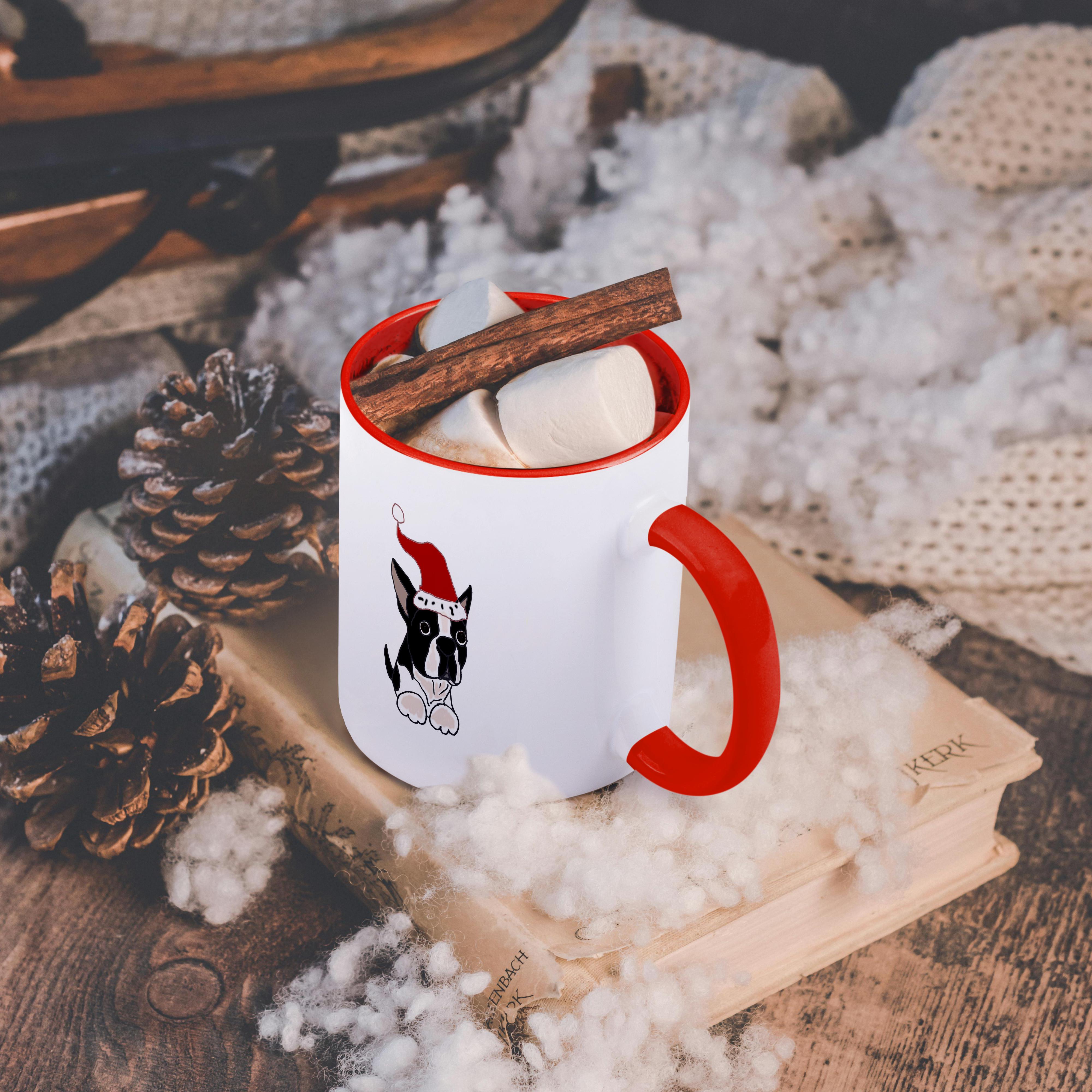 3dRose, lustiger Weihnachts Boston Terrier Hund in Nikolausmütze, Tasse - Bild 33 von 99