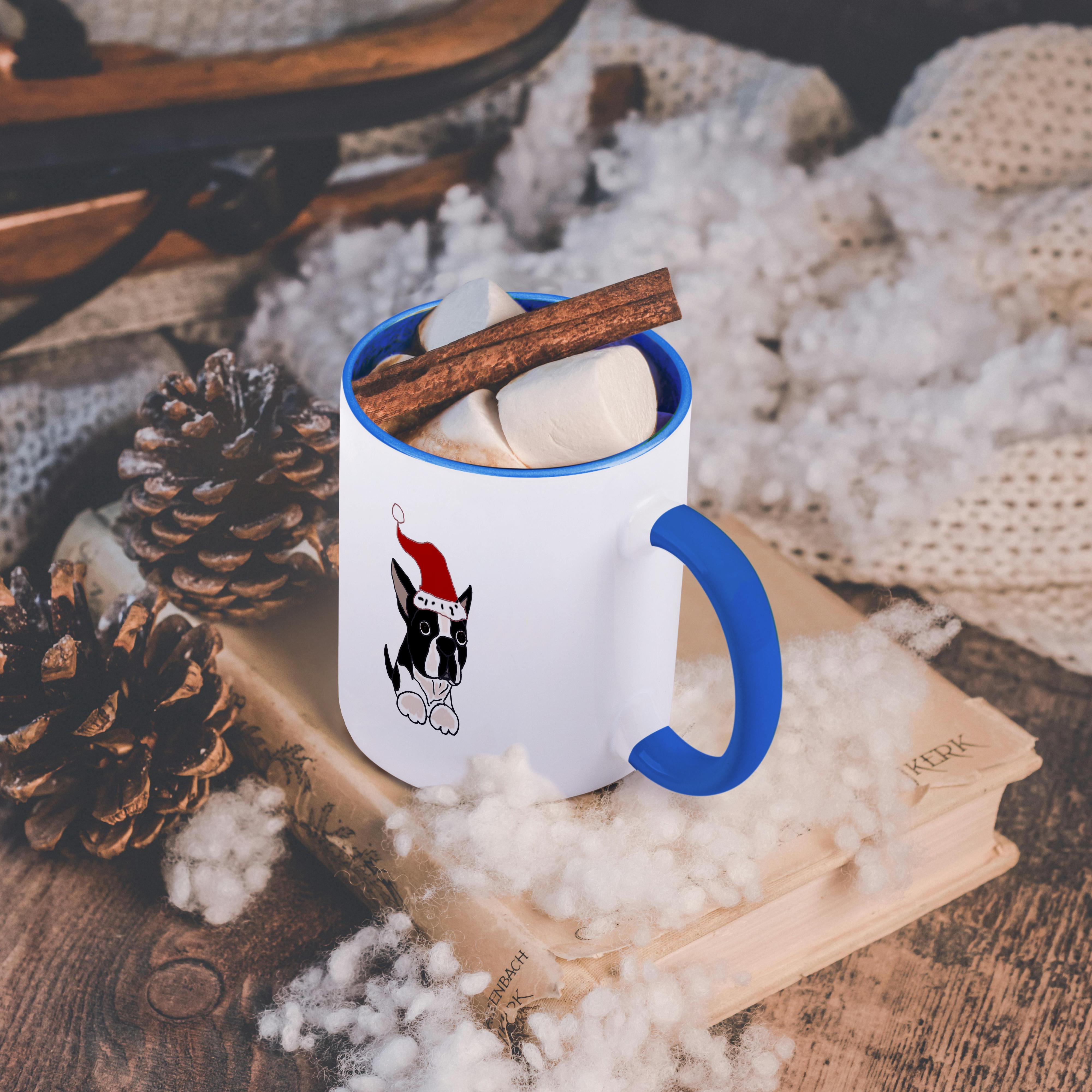 3dRose, lustiger Weihnachts Boston Terrier Hund in Nikolausmütze, Tasse - Bild 47 von 99